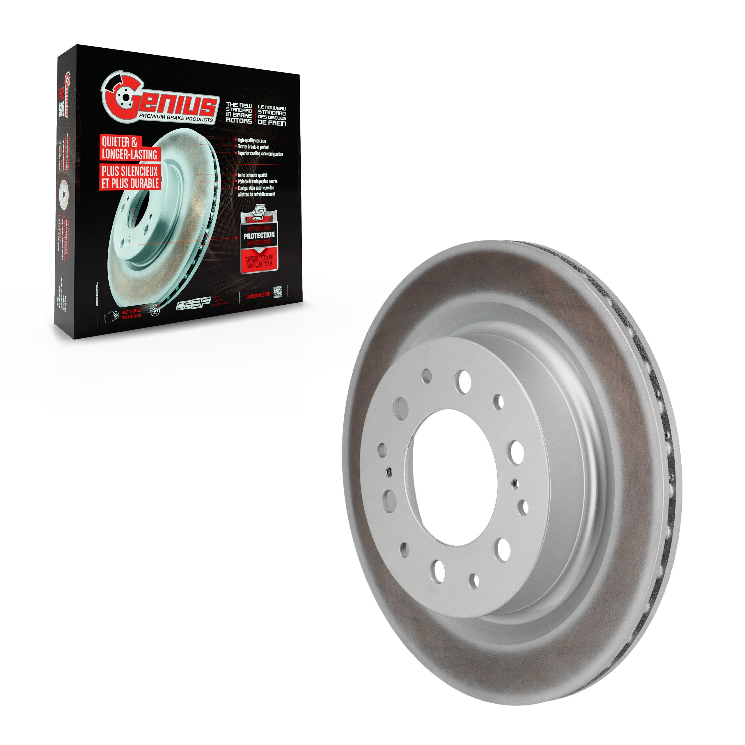 Genius GCR-982853 Disc Brake Rotor for 2022-2024 Toyota Sequoia, Lexus LX600, Toyota Tundra - Rear