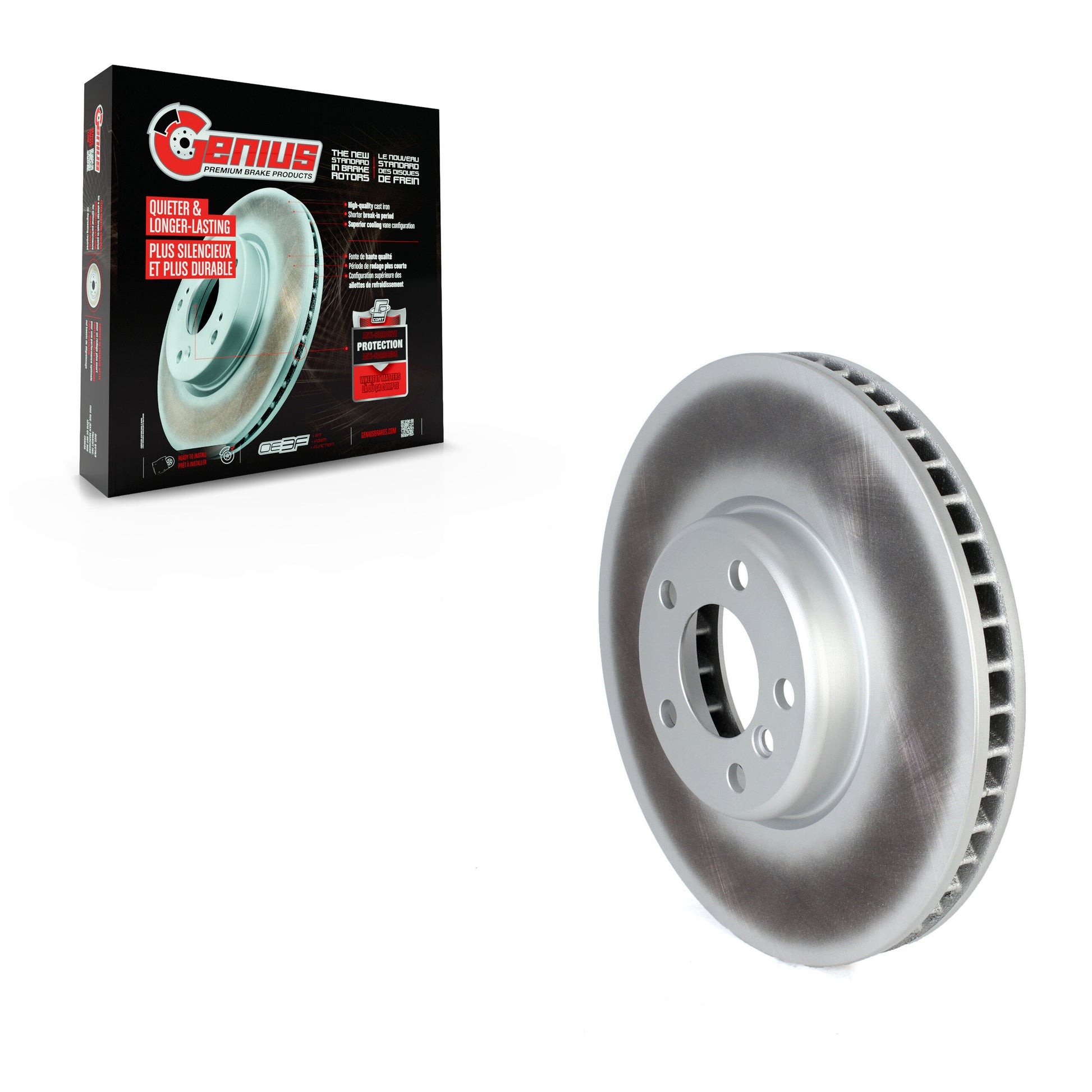 Genius GCR-G8202 Disc Brake Rotor for 2010-2018 BMW 740Ld xDrive, BMW 528i, BMW 650i Gran Coupe - Front Left