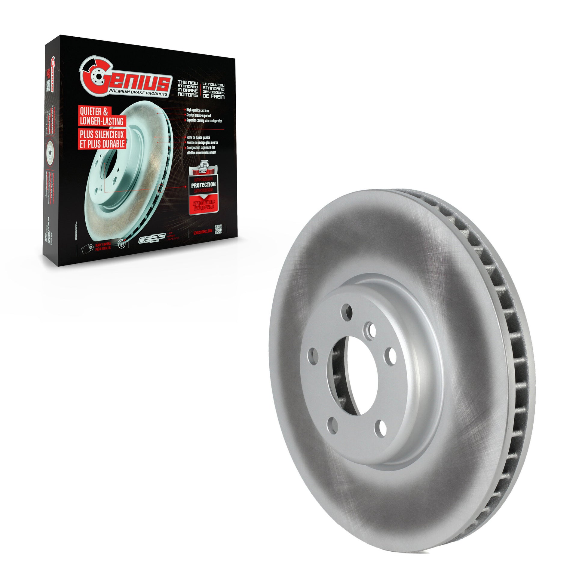 Genius GCR-G8203 Disc Brake Rotor for 2010-2018 BMW 740Ld xDrive, BMW 528i, BMW 650i Gran Coupe - Front Right