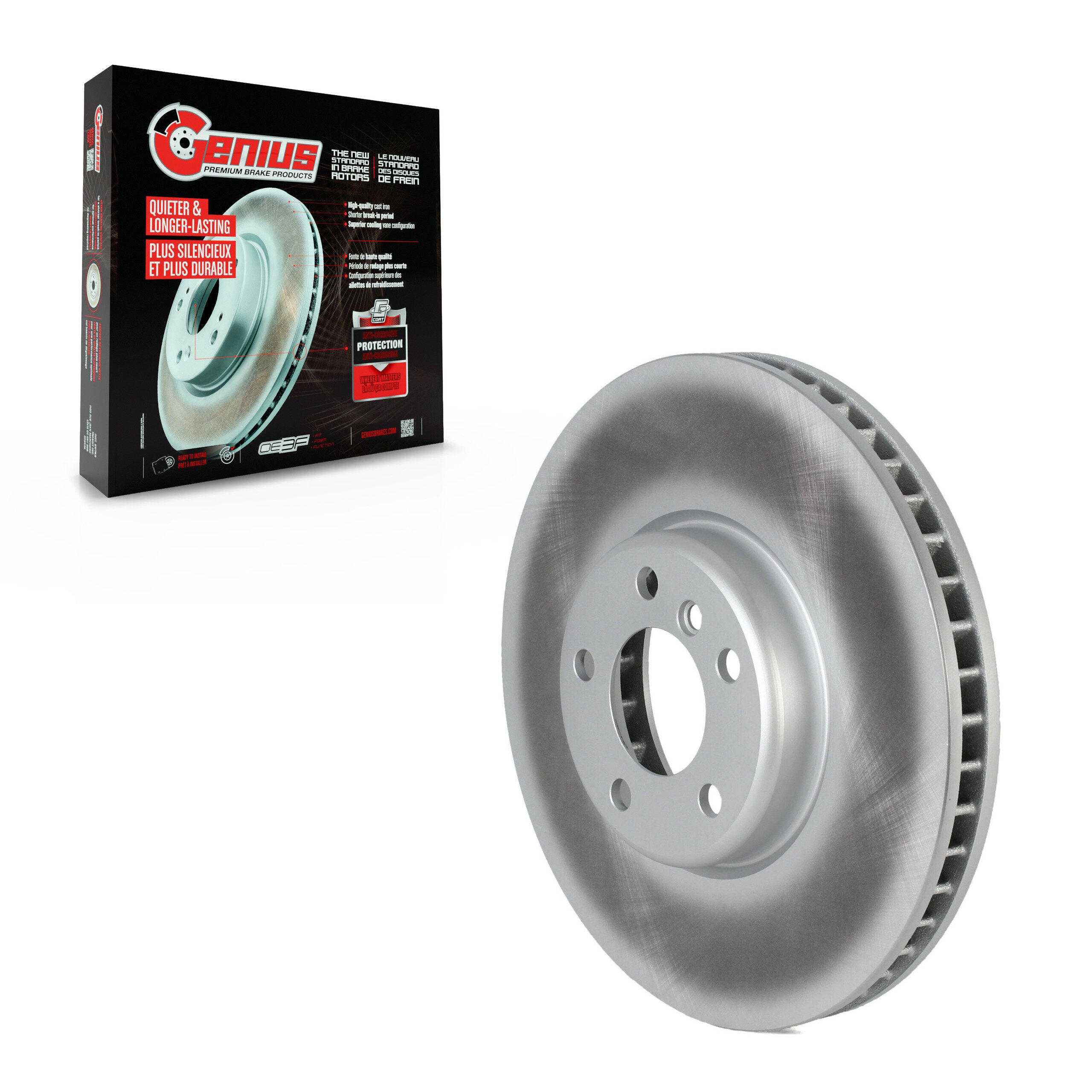 Genius GCR-G8203 Disc Brake Rotor for 2010-2018 BMW 740Ld xDrive, BMW 528i, BMW 650i Gran Coupe - Front Right