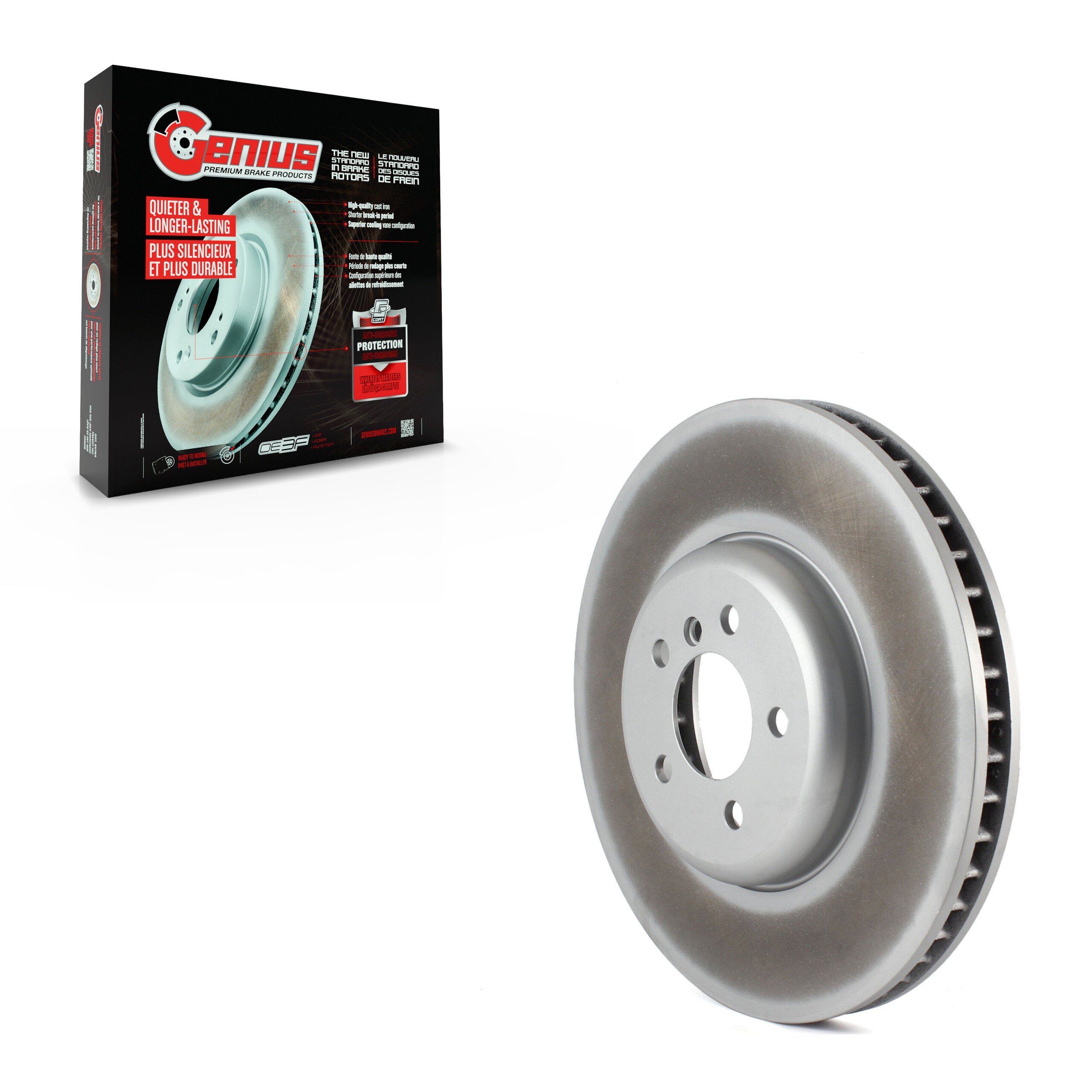 Genius GCR-G8247 Disc Brake Rotor for 2009-2017 BMW 550i GT, BMW 550i GT xDrive, BMW 750i xDrive - Front Left
