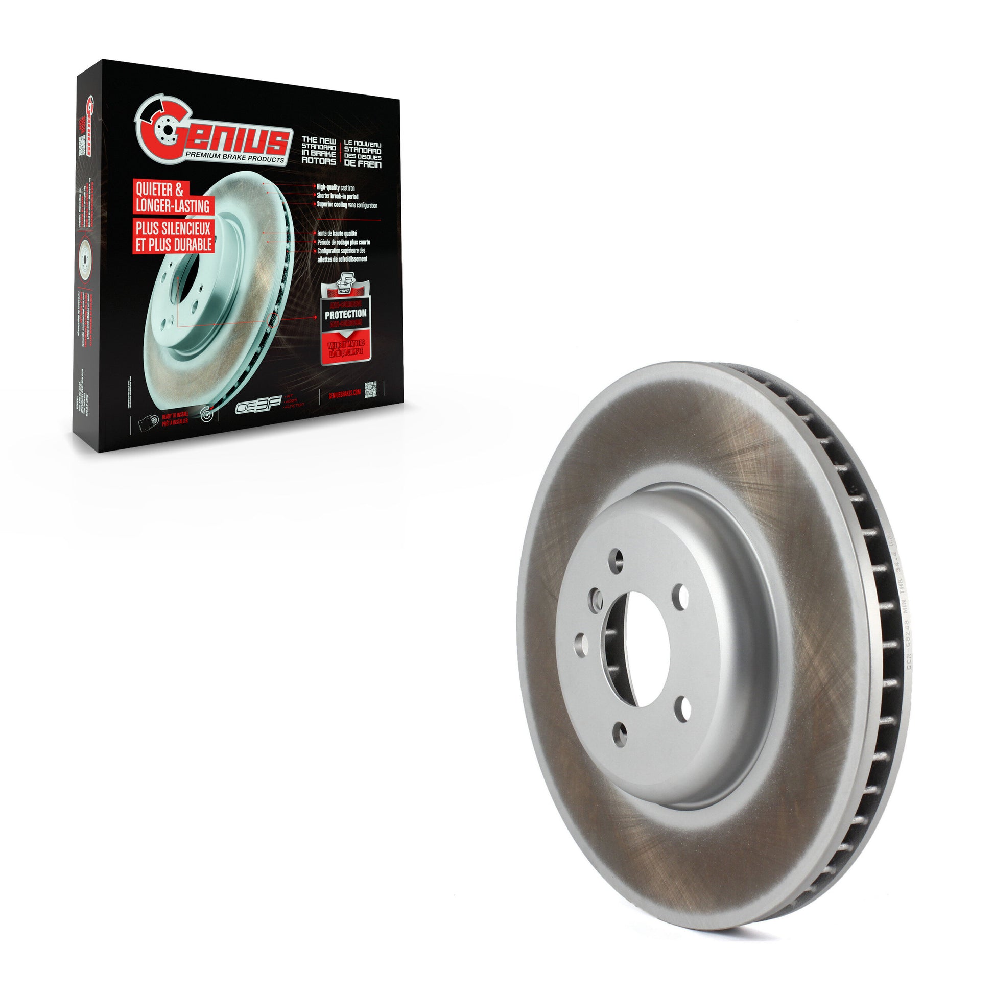 Genius GCR-G8248 Disc Brake Rotor for 2009-2017 BMW 550i GT, BMW 550i GT xDrive, BMW 750i xDrive - Front Right