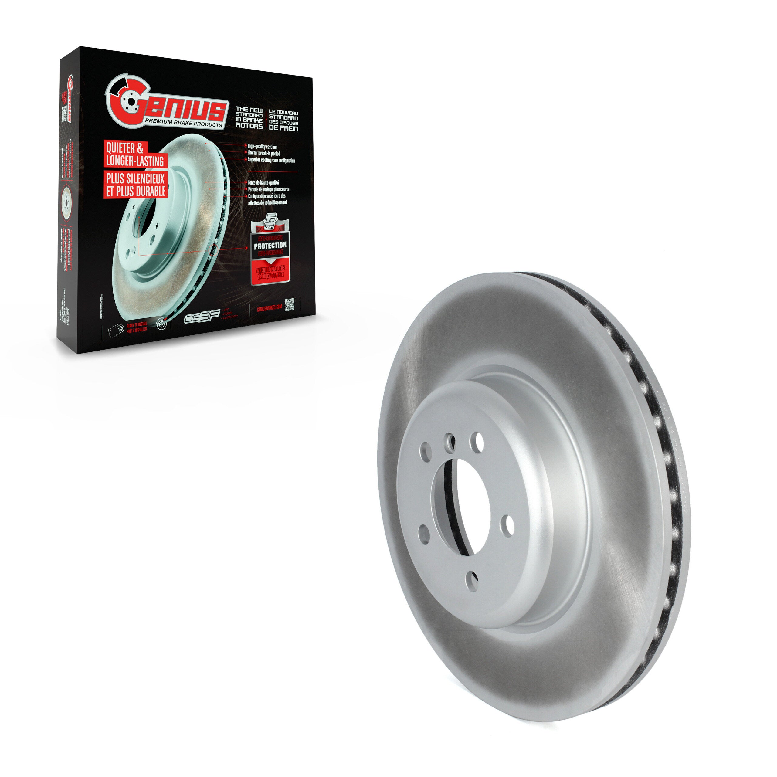 Genius GCR-G8251 Disc Brake Rotor for 2012-2021 BMW 330i, BMW 230i xDrive, BMW 330i GT xDrive - Front