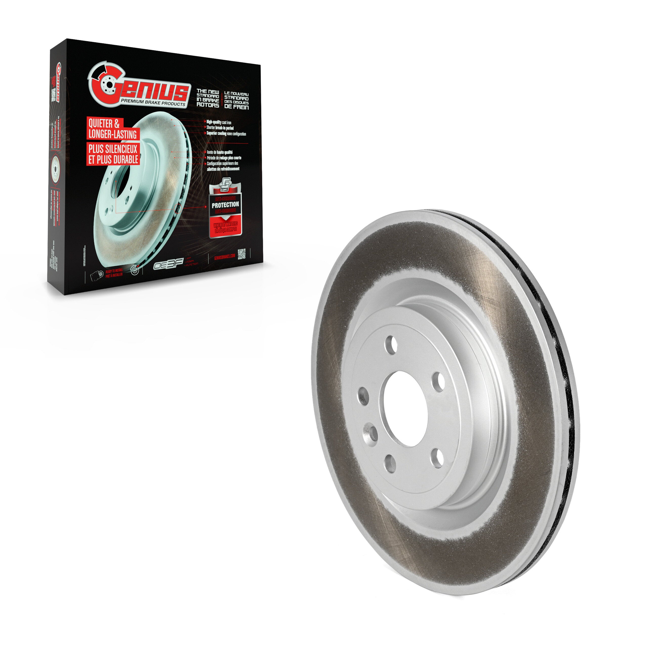 Genius GCR-G8297 Disc Brake Rotor for 2017-2019 Jaguar F-Pace, Jaguar I-Pace, Land Rover Discovery Sport - Rear
