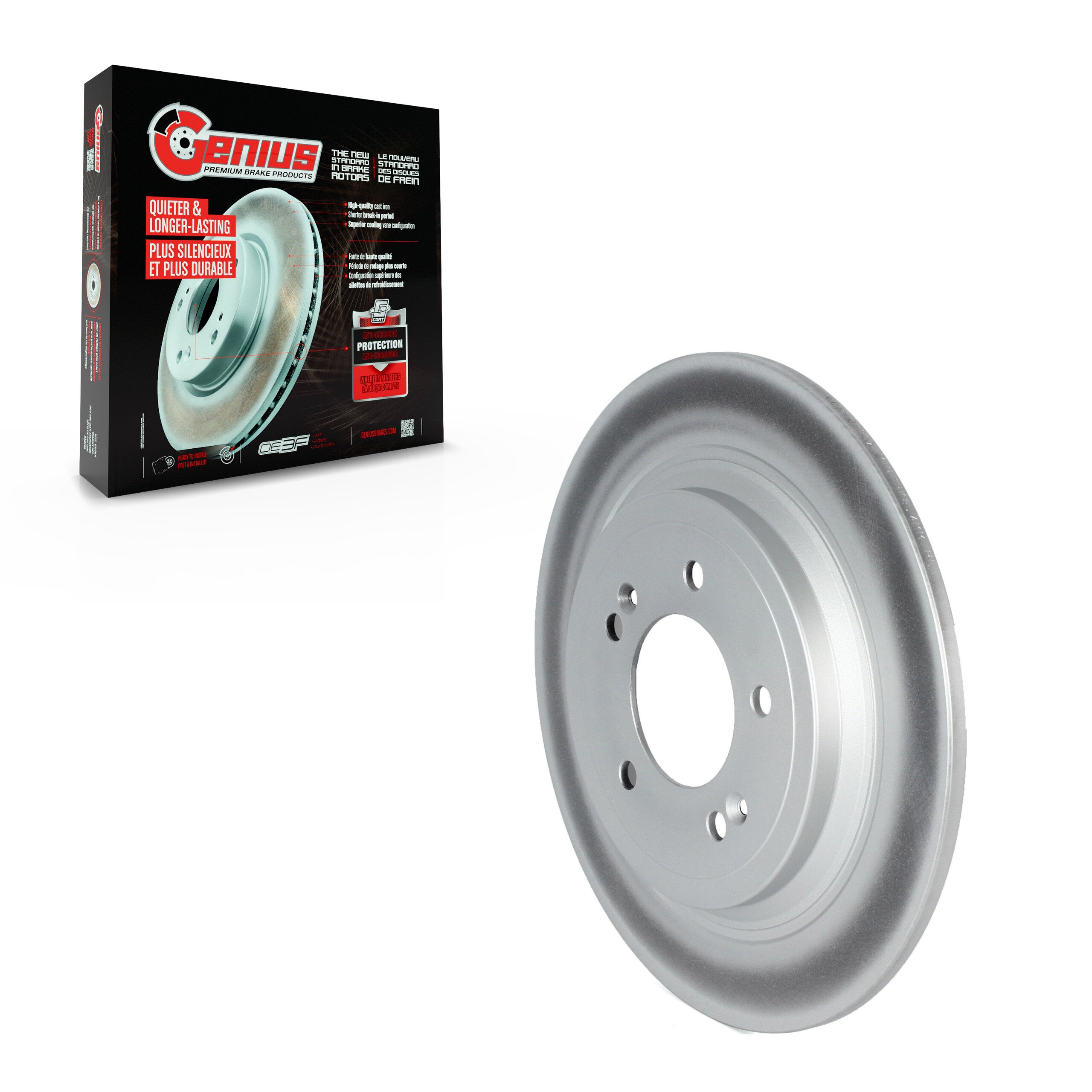 Genius GCR-G8307 Disc Brake Rotor for 2017-2022 Hyundai Nexo, Hyundai Tucson, Kia Sportage - Rear