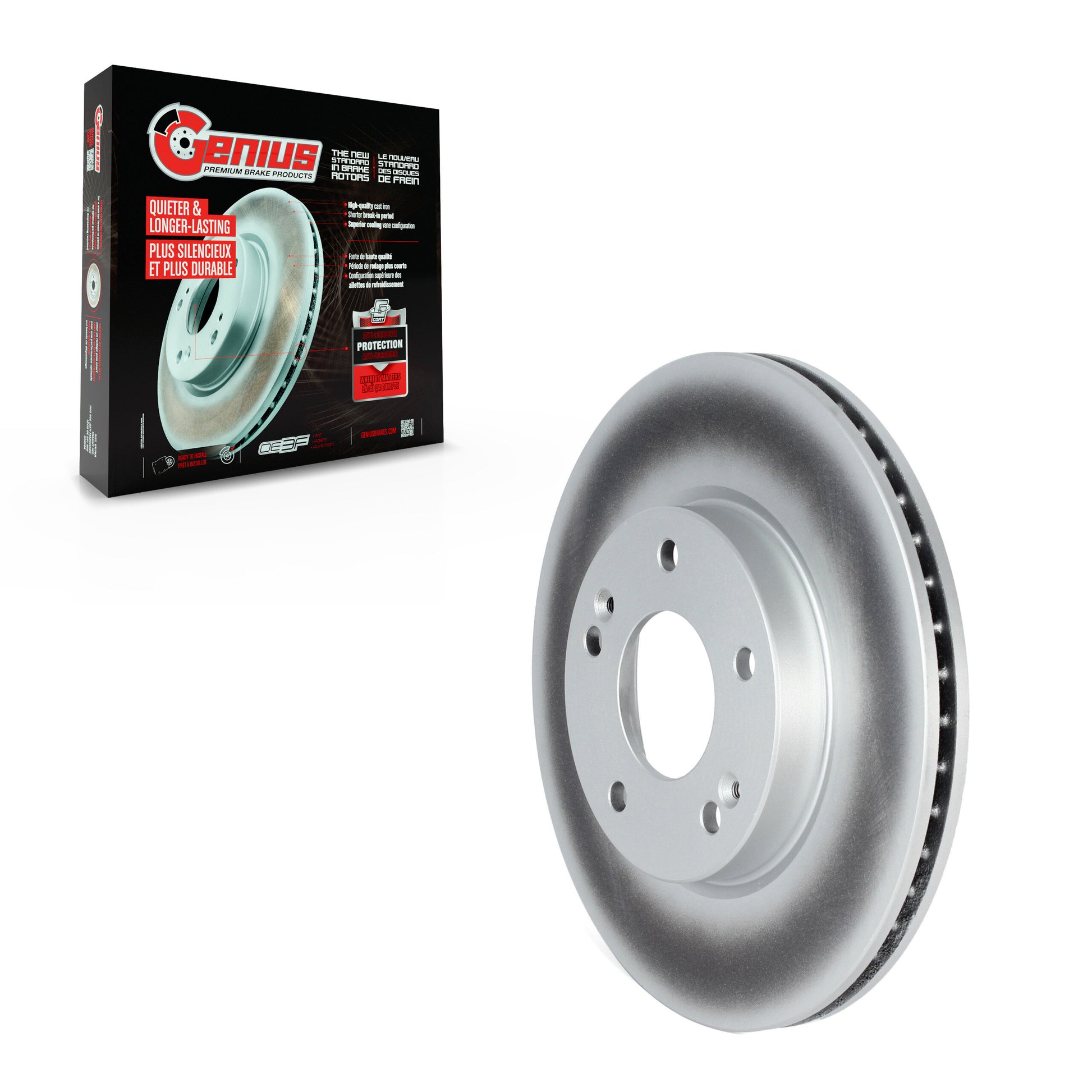 Genius GCR-G8325 Disc Brake Rotor for 2017-2022 Hyundai Ioniq, Kia Niro - Front