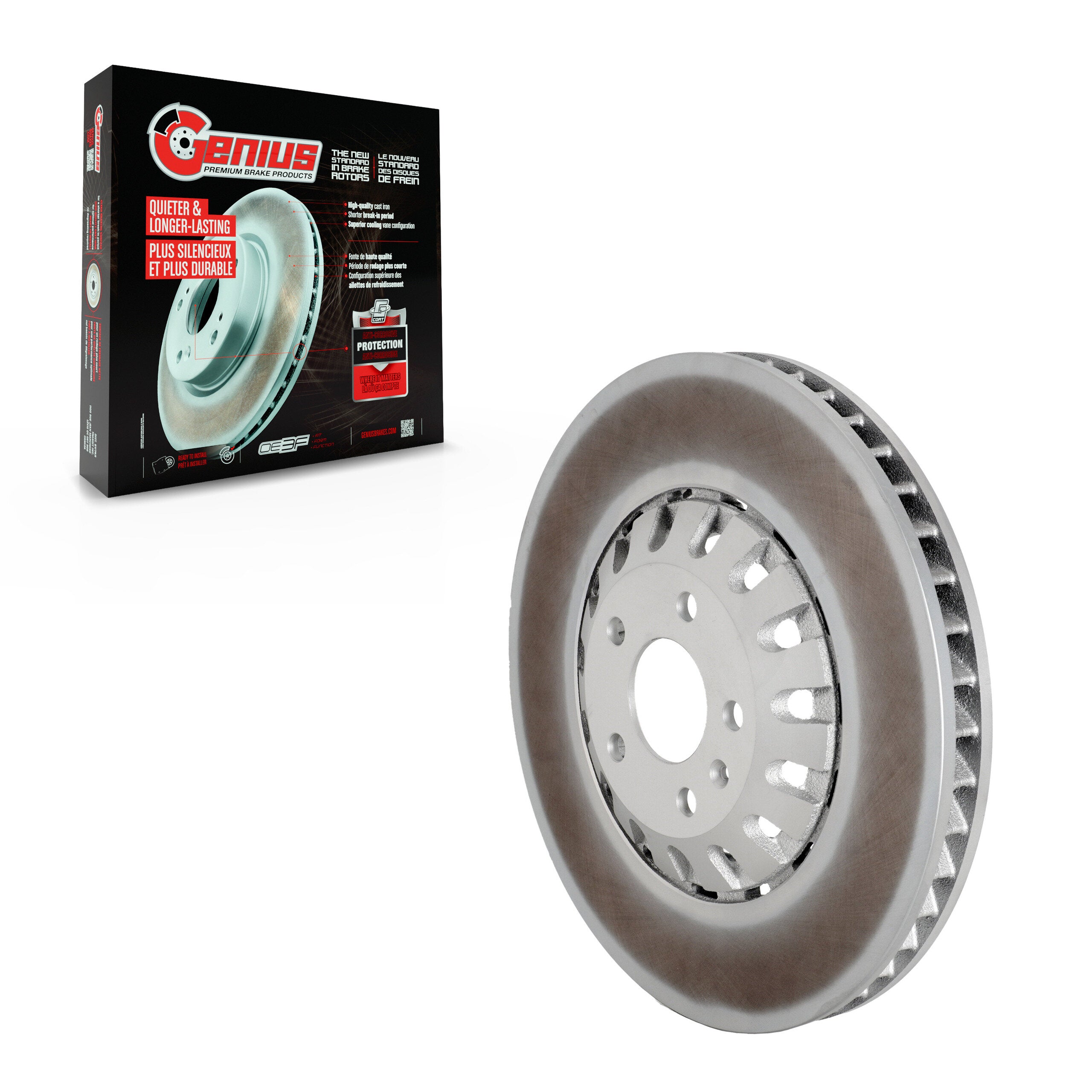 Genius GCR-G8348 Disc Brake Rotor for 2016-2022 Audi e-tron Sportback, Audi A6 Quattro, Audi A7 Sportback - Front