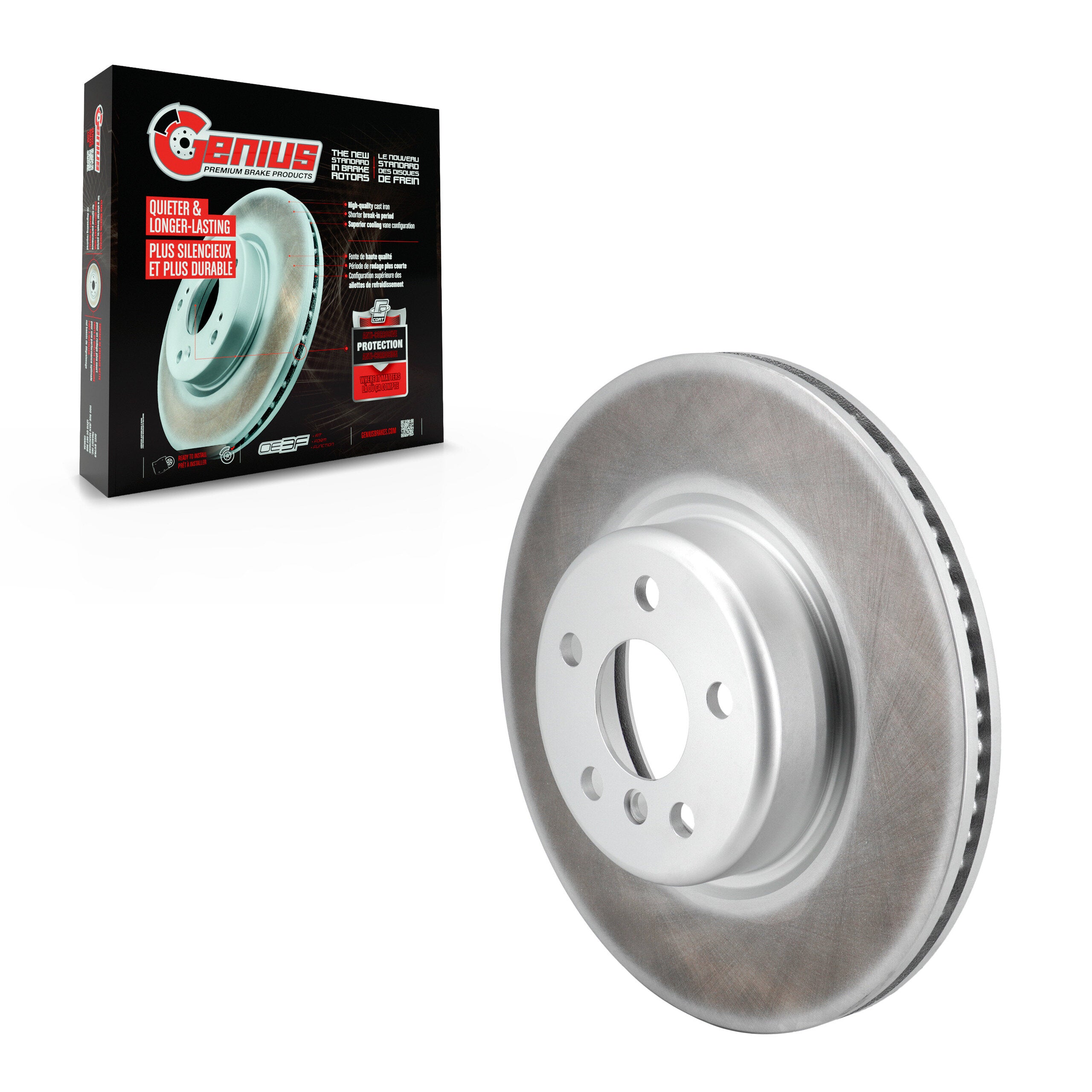 Genius GCR-G8425 Disc Brake Rotor for 2018-2023 BMW 230i, BMW 330e, BMW 330e xDrive - Front