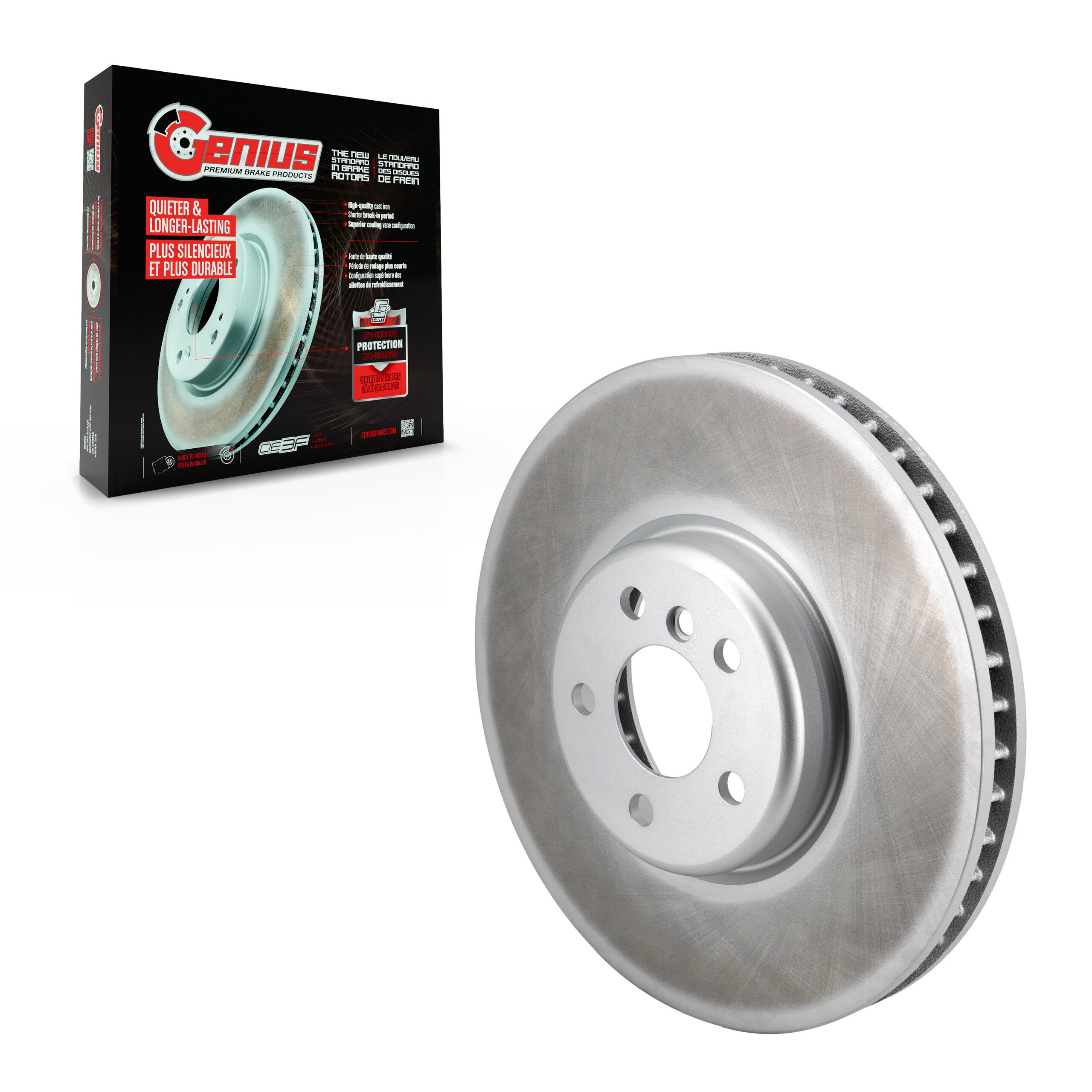 Genius GCR-G8426 Disc Brake Rotor for 2016-2023 BMW 330i, BMW i4, BMW M240i - Front Left