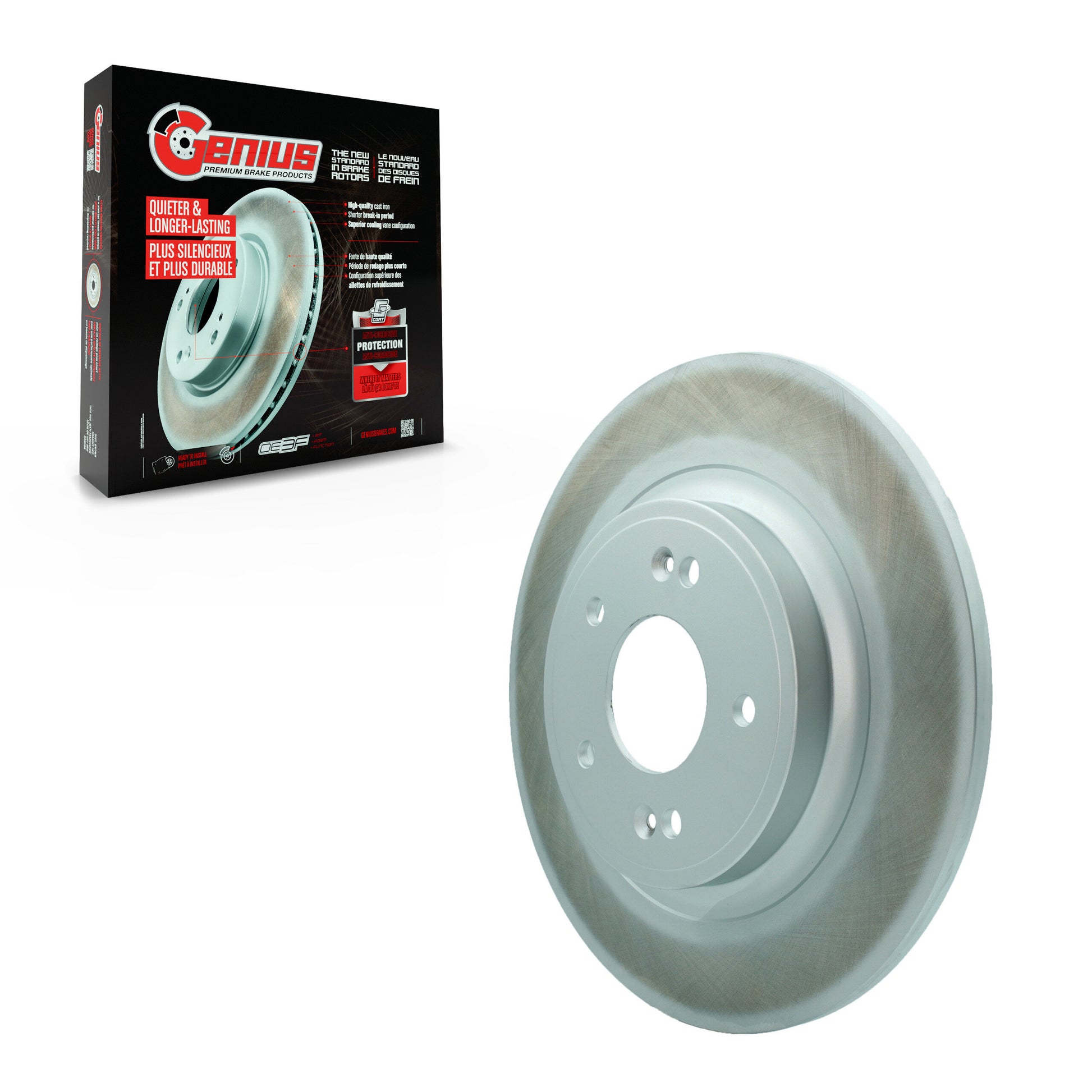 Genius GCR-G8438 Disc Brake Rotor for 2021-2025 Kia Sorento, Hyundai Santa Fe - Rear