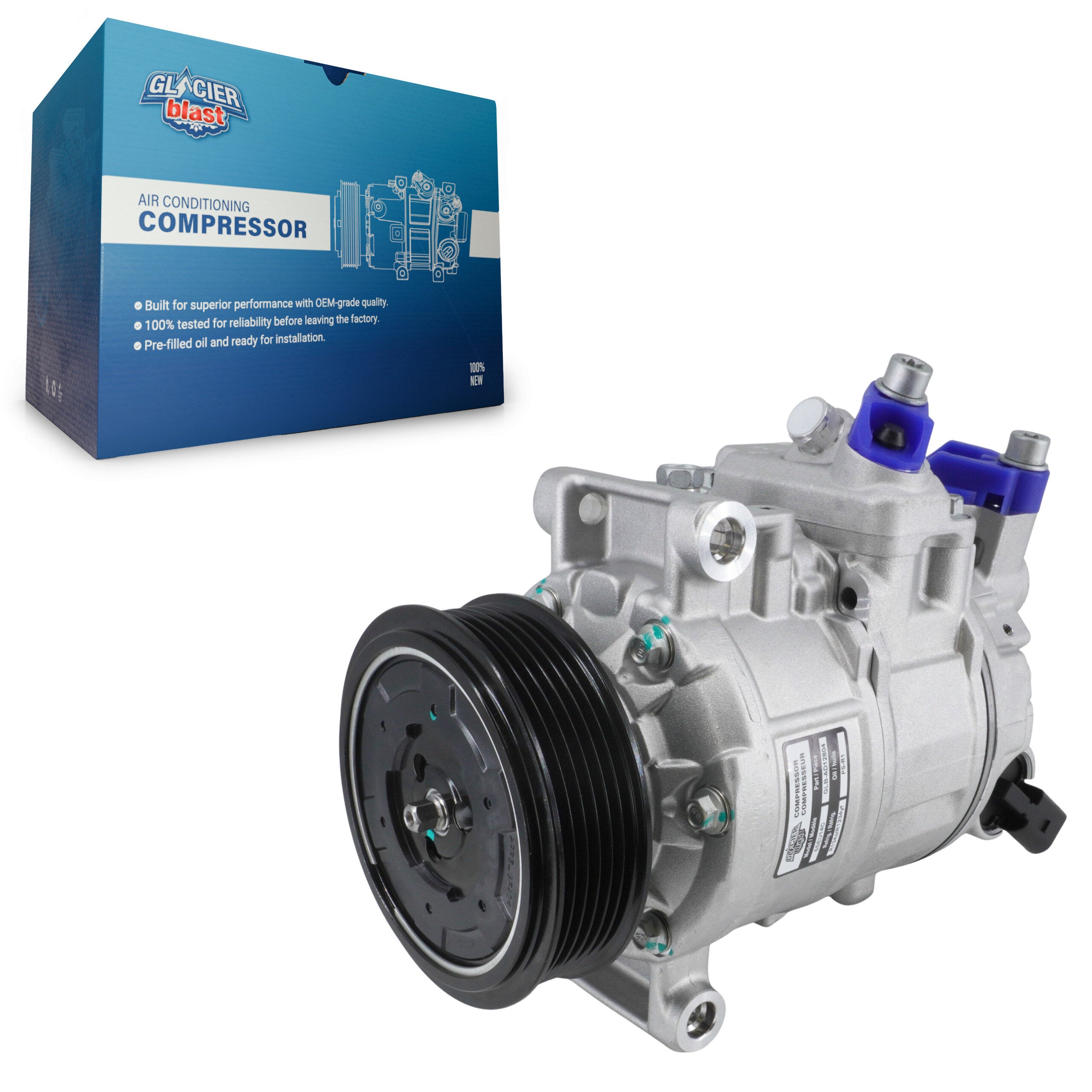 Glacier Blast GLB-AD12804 A/C Compressor for 2007-2025 Porsche Macan, Audi Q5, Audi A4 - N/A