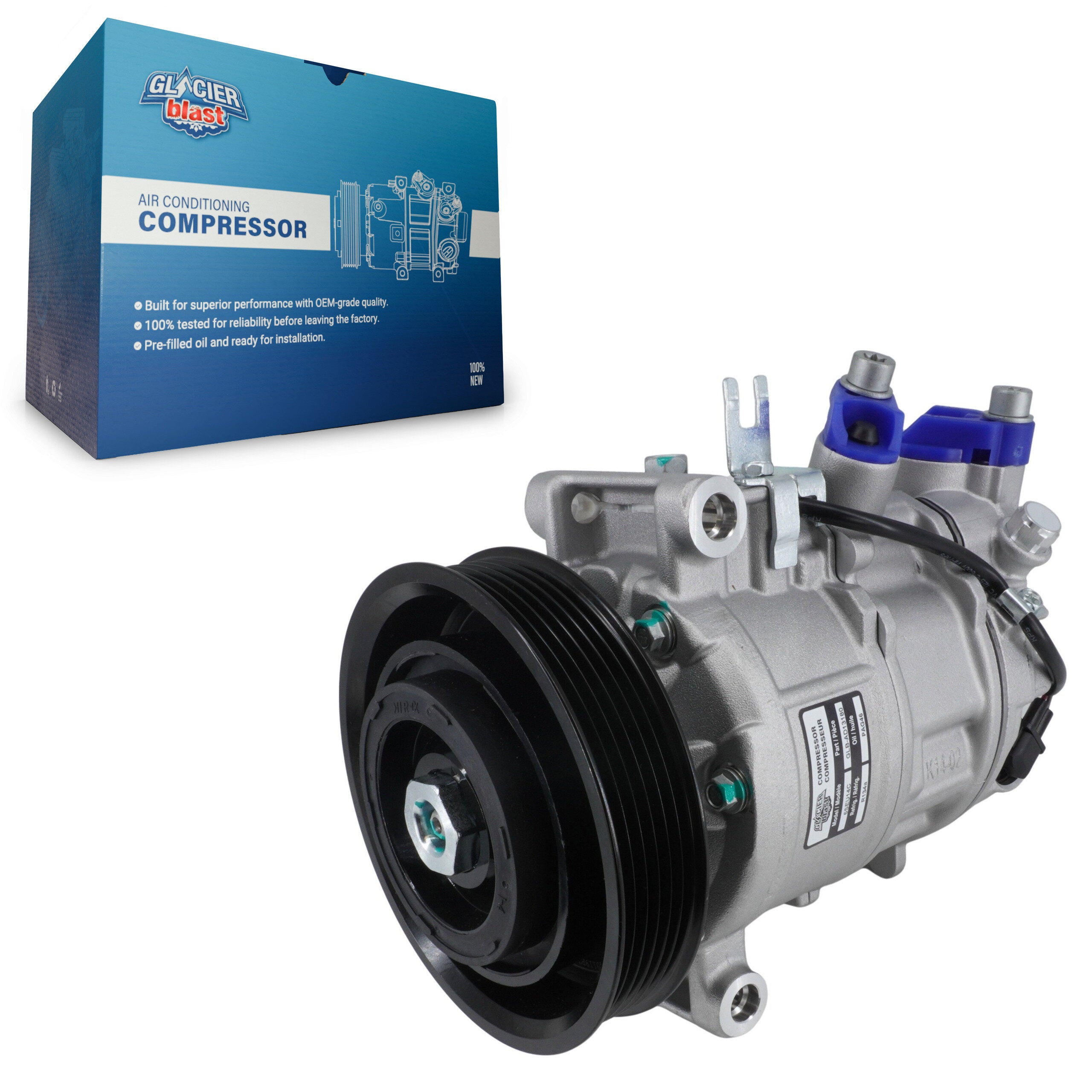 Glacier Blast GLB-AD13180 A/C Compressor for 2012-2017 Audi A4, Audi A4 Quattro, Audi Q5 - N/A