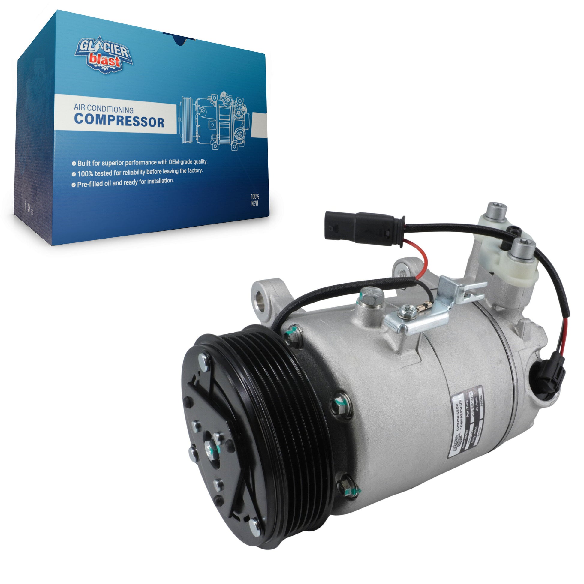 Glacier Blast GLB-BM13318 A/C Compressor for 2014-2019 Mini Cooper, Mini Cooper Clubman - N/A