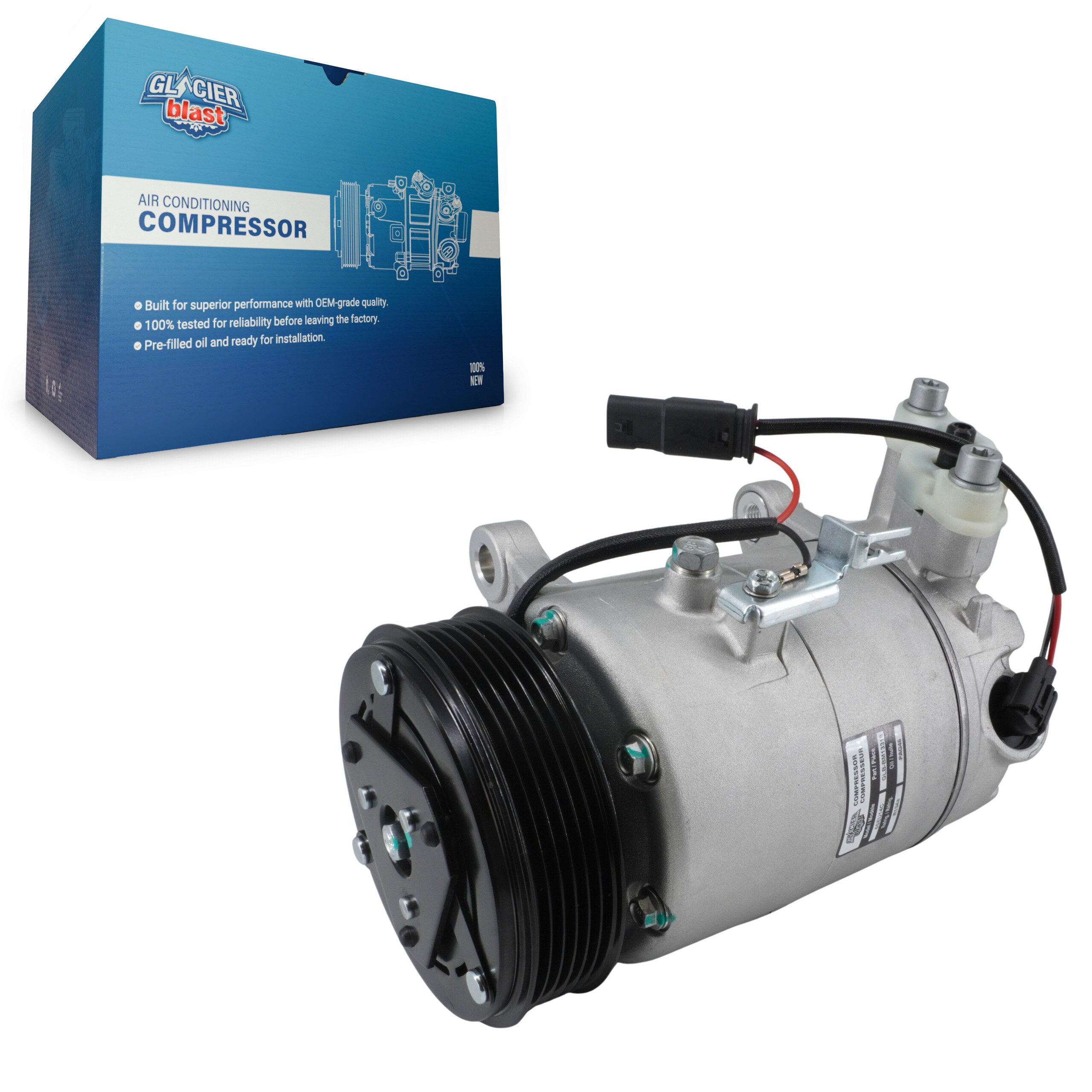 Glacier Blast GLB-BM13318 A/C Compressor for 2014-2019 Mini Cooper, Mini Cooper Clubman - N/A