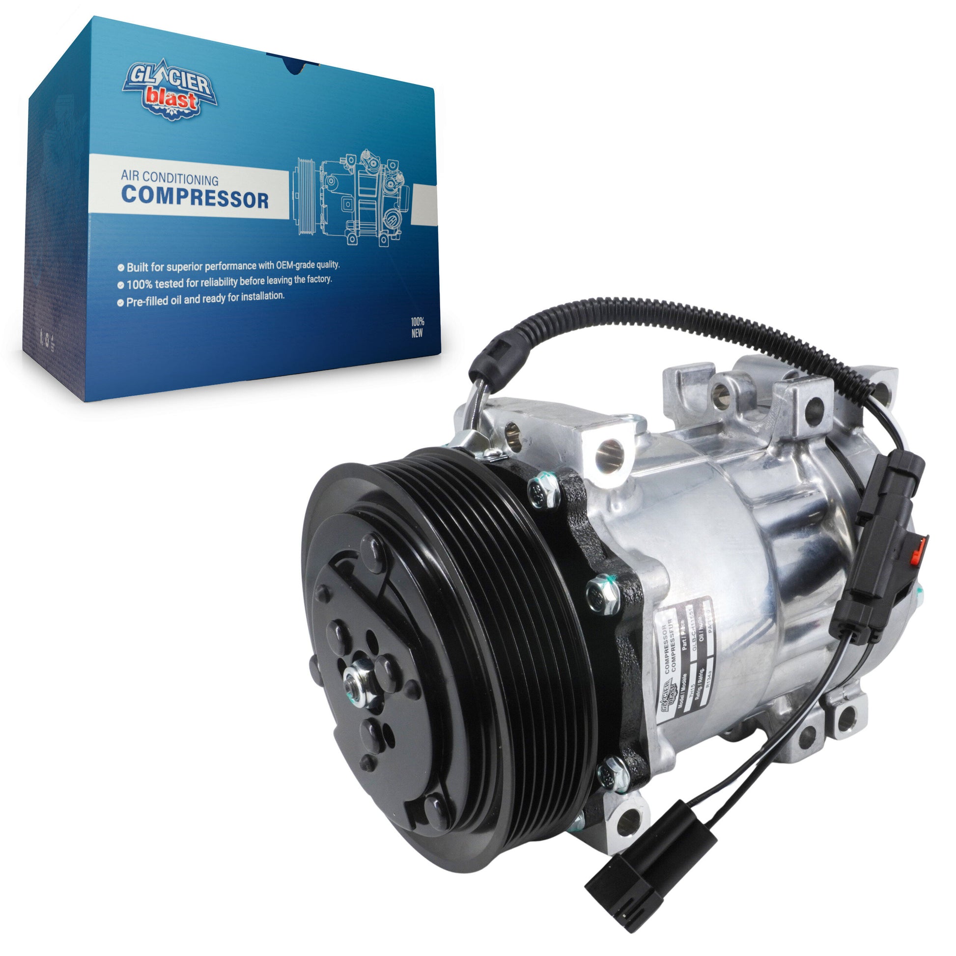 Glacier Blast GLB-CH11551 A/C Compressor for 1994-2002 Dodge Ram 1500, Dodge Ram 2500, Dodge Ram 3500 - N/A