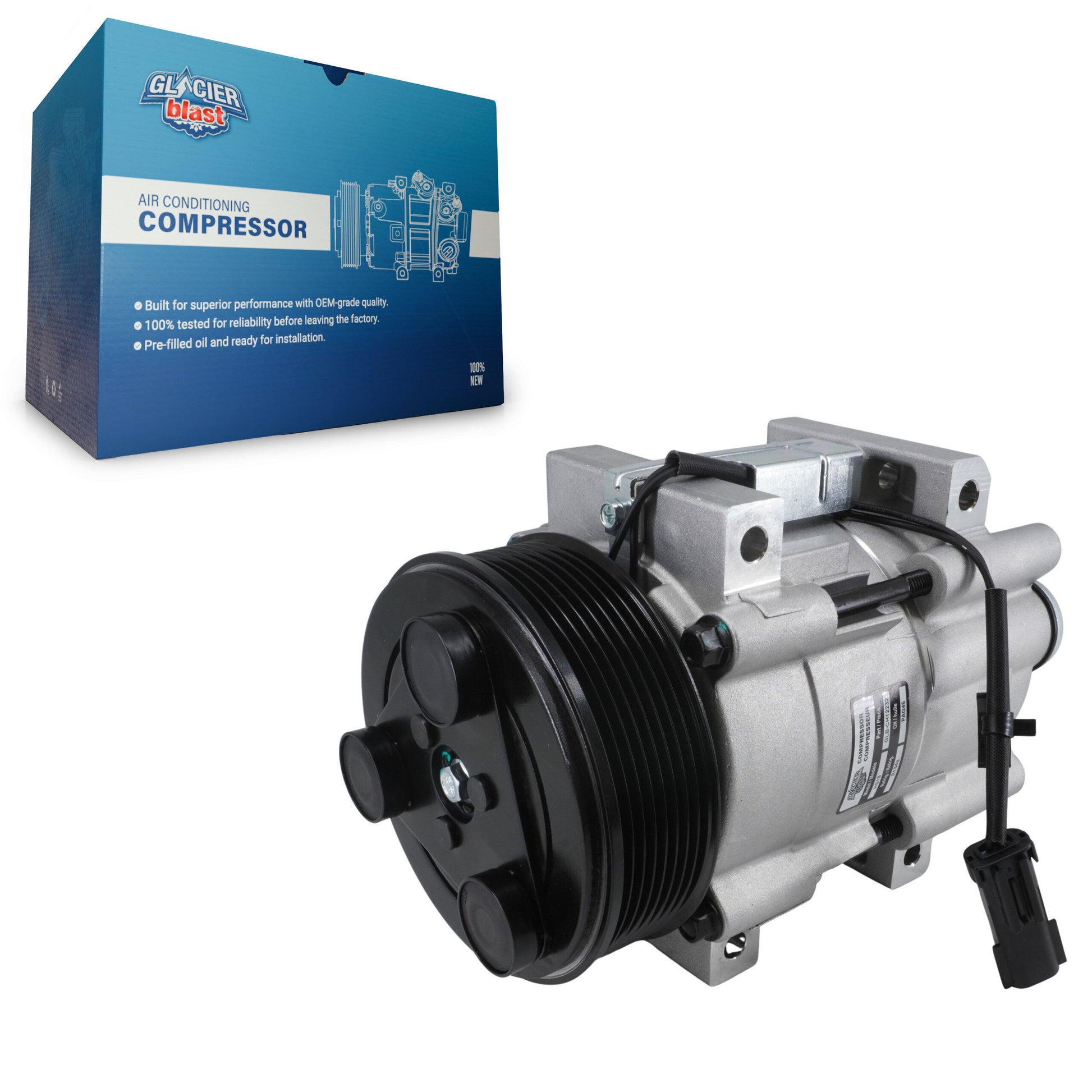 Glacier Blast GLB-CH12232 A/C Compressor for 2006-2010 Dodge Ram 2500, Dodge Ram 3500, Dodge Ram 4500 - N/A