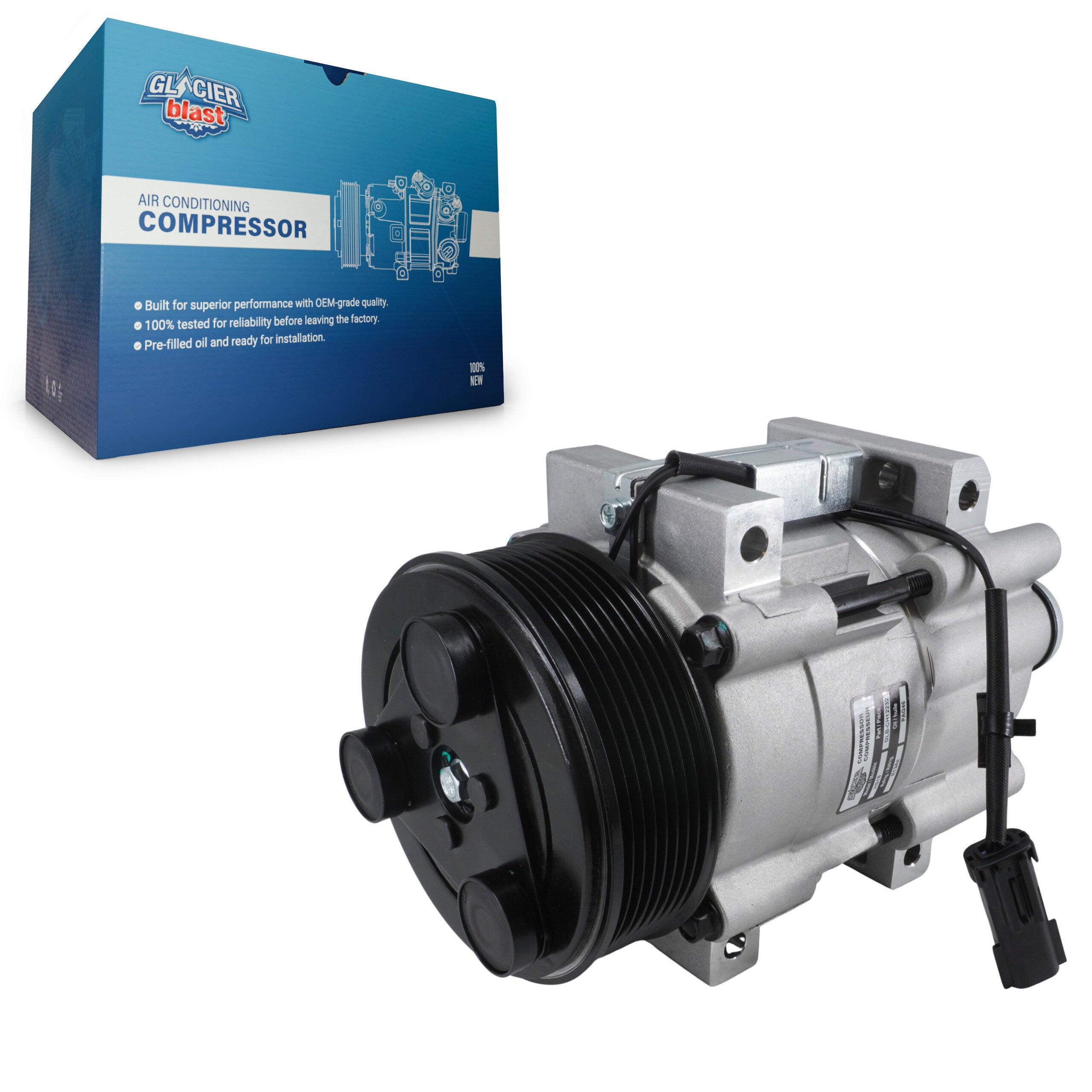 Glacier Blast GLB-CH12232 A/C Compressor for 2006-2010 Dodge Ram 2500, Dodge Ram 3500, Dodge Ram 4500 - N/A