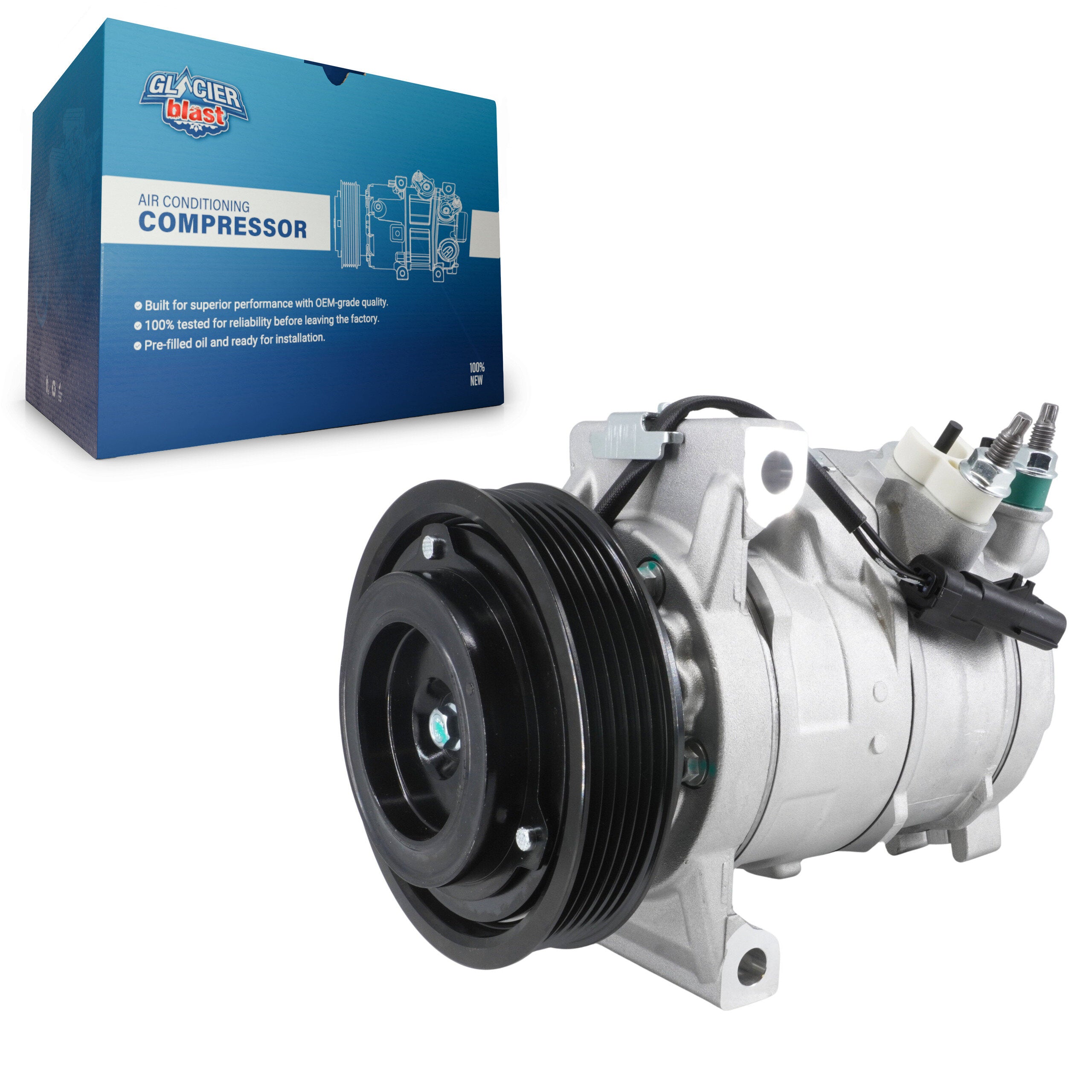Glacier Blast GLB-CH12725 A/C Compressor for 2009-2024 Ram 2500, Ram 3500, Ram 4500 - N/A