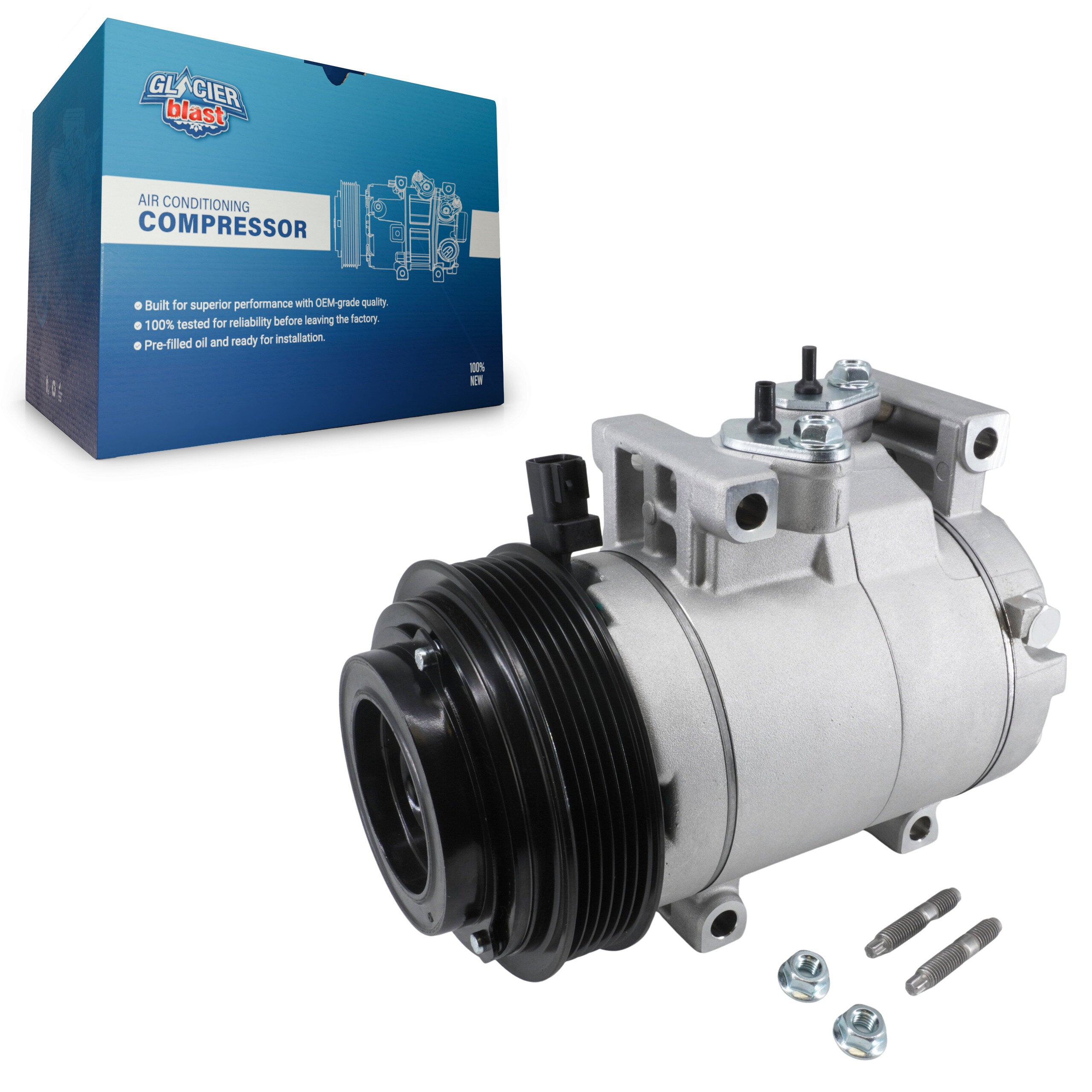 Glacier Blast GLB-CH13051 A/C Compressor for 2012-2018 Jeep Wrangler JK, Ram 1500, Jeep Wrangler - N/A