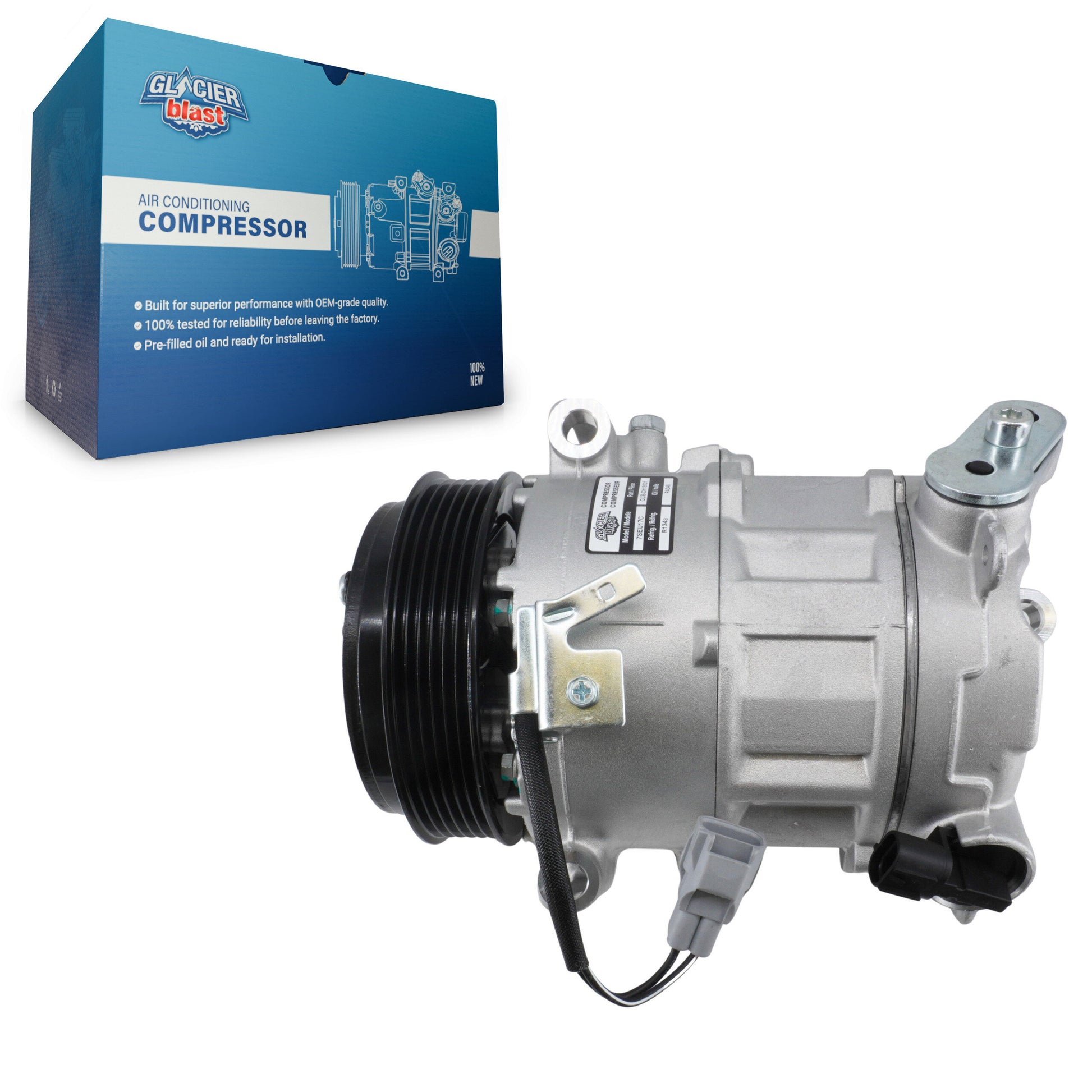 Glacier Blast GLB-CH13131 A/C Compressor for 2014-2022 Chrysler 200, Jeep Cherokee - N/A