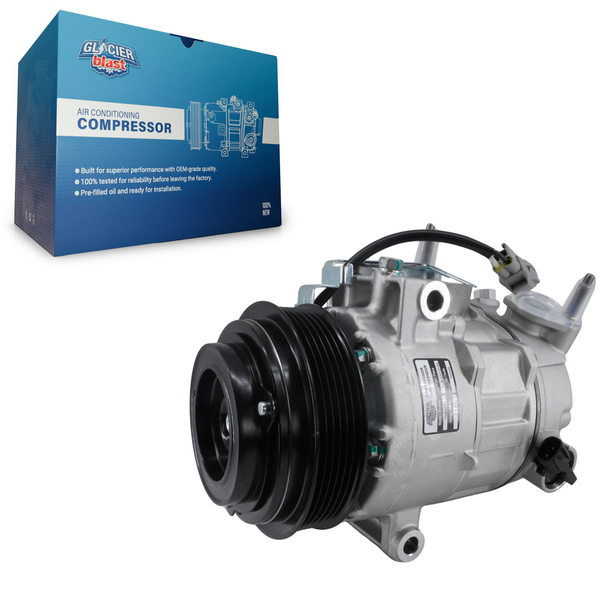 Glacier Blast GLB-CH13144 A/C Compressor for 2014-2024 Ram 1500 Classic, Ram 1500 - N/A