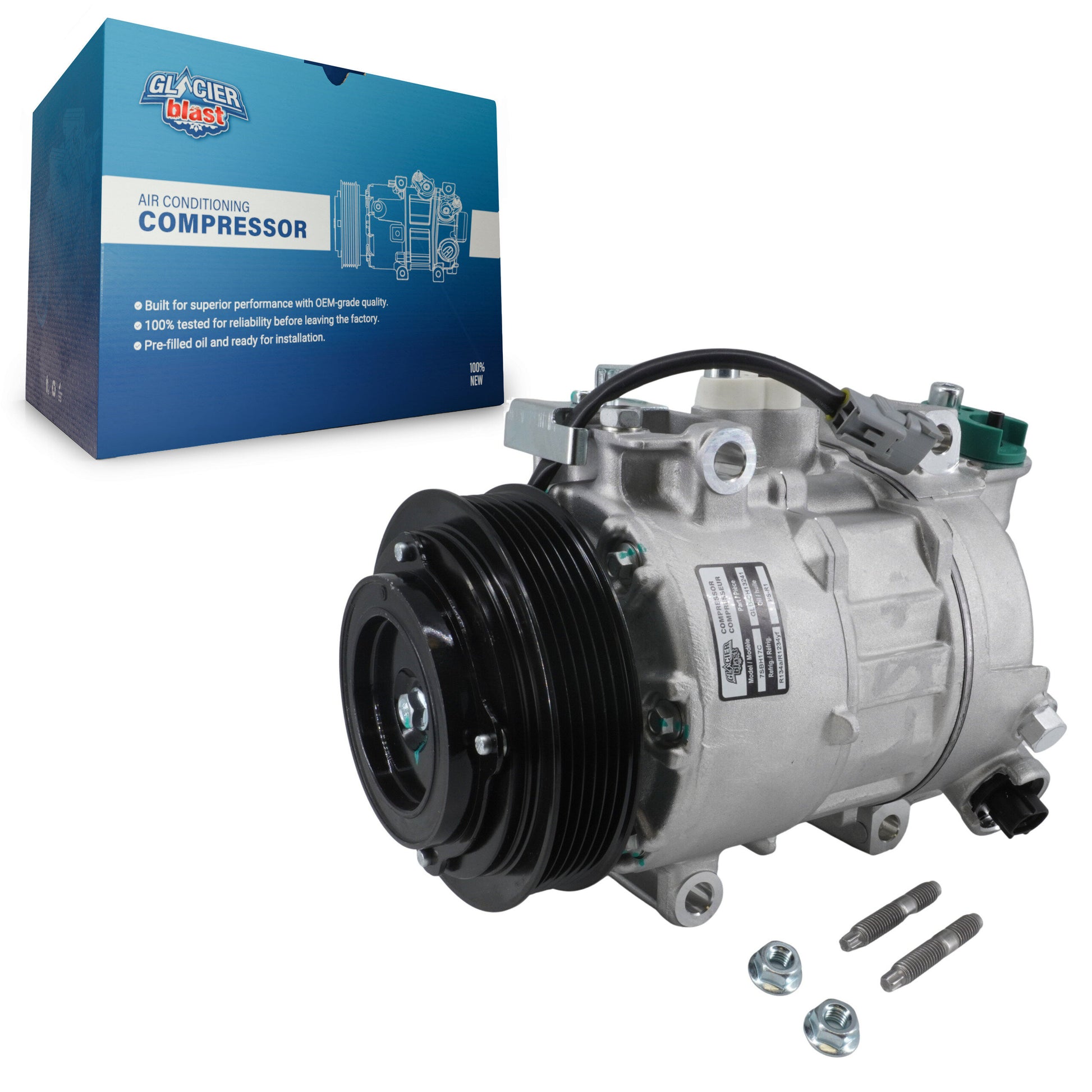 Glacier Blast GLB-CH13241 A/C Compressor for 2014-2024 Ram 1500 Classic, Ram 1500 - N/A