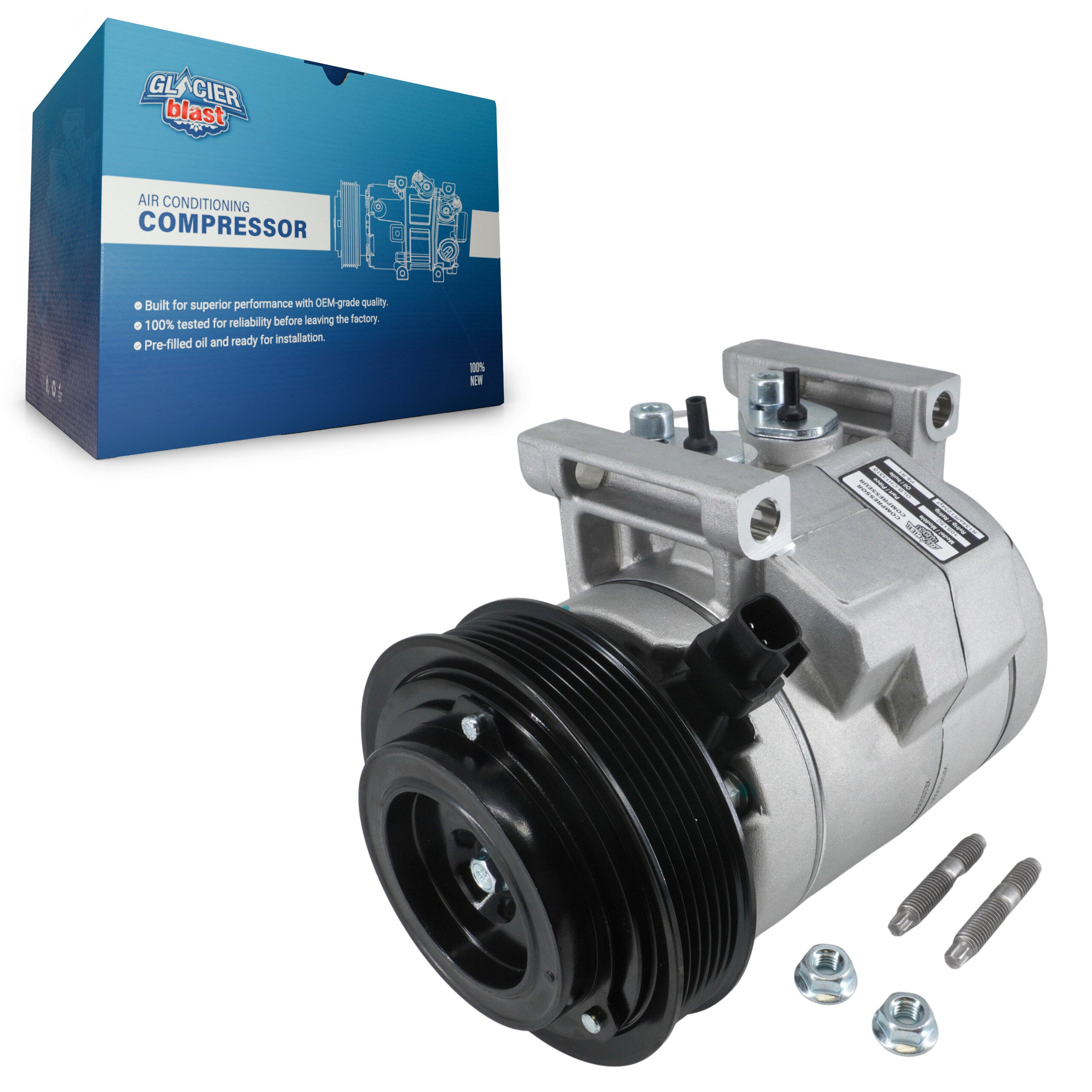 Glacier Blast GLB-CH13310 A/C Compressor for 2016-2022 Jeep Grand Cherokee WK, Jeep Grand Cherokee - N/A