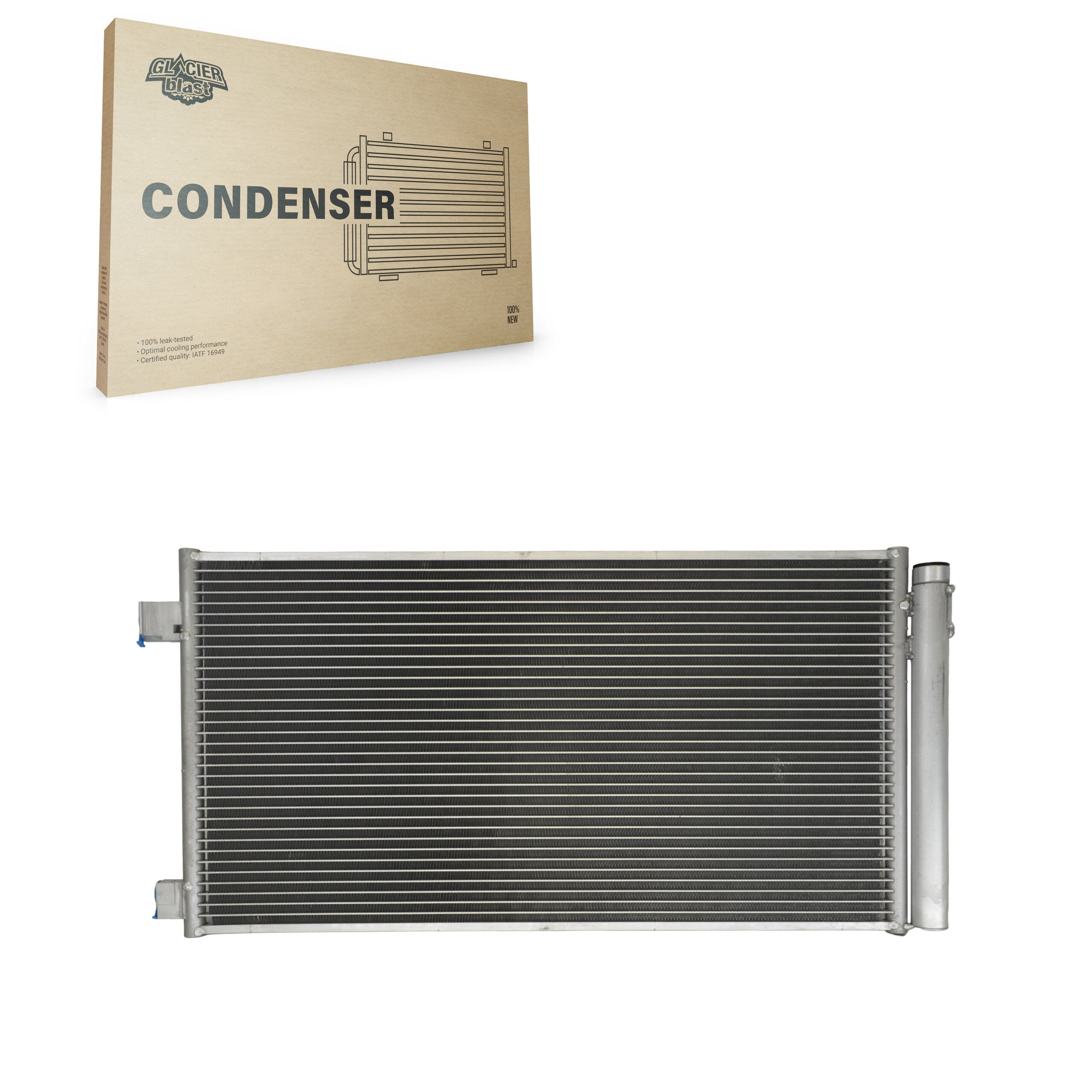 Glacier Blast GLB-CH4921 A/C Condenser for 2015-2022 Jeep Compass, Fiat 500X, Jeep Renegade - N/A