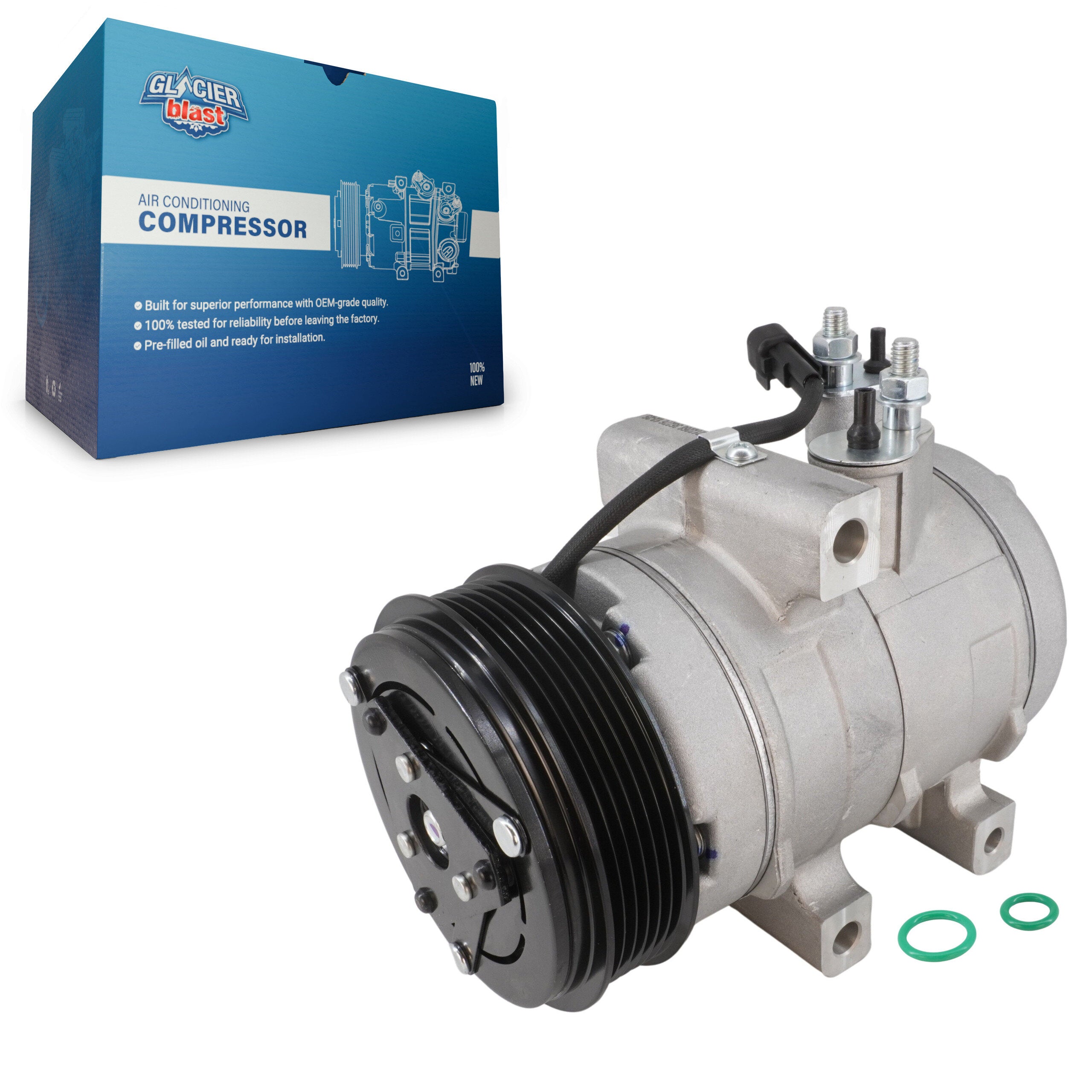 Glacier Blast GLB-FD12268 A/C Compressor for 2006-2011 Ford Explorer Sport Trac, Ford Crown Victoria, Ford Explorer - N/A