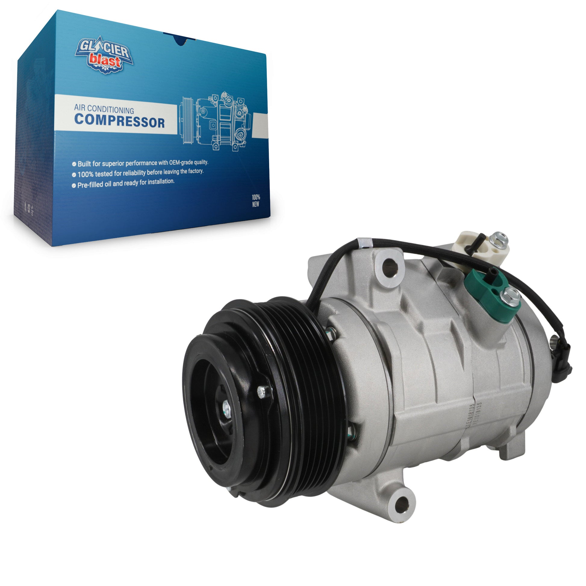Glacier Blast GLB-FD12379 A/C Compressor for 2007-2010 Ford Edge, Lincoln MKX - N/A