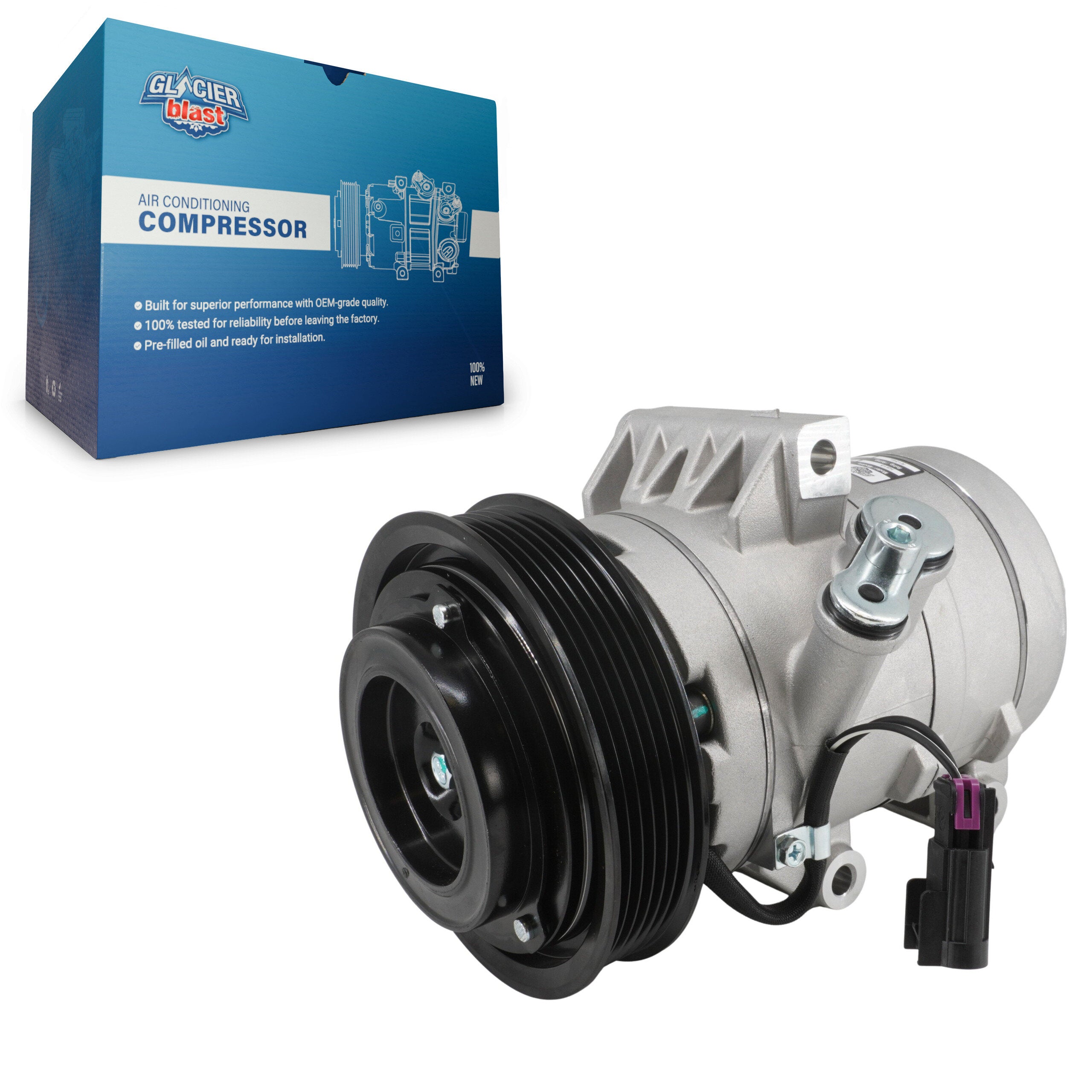 Glacier Blast GLB-FD12427 A/C Compressor for 2006-2012 Ford Fusion, Mercury Milan - N/A