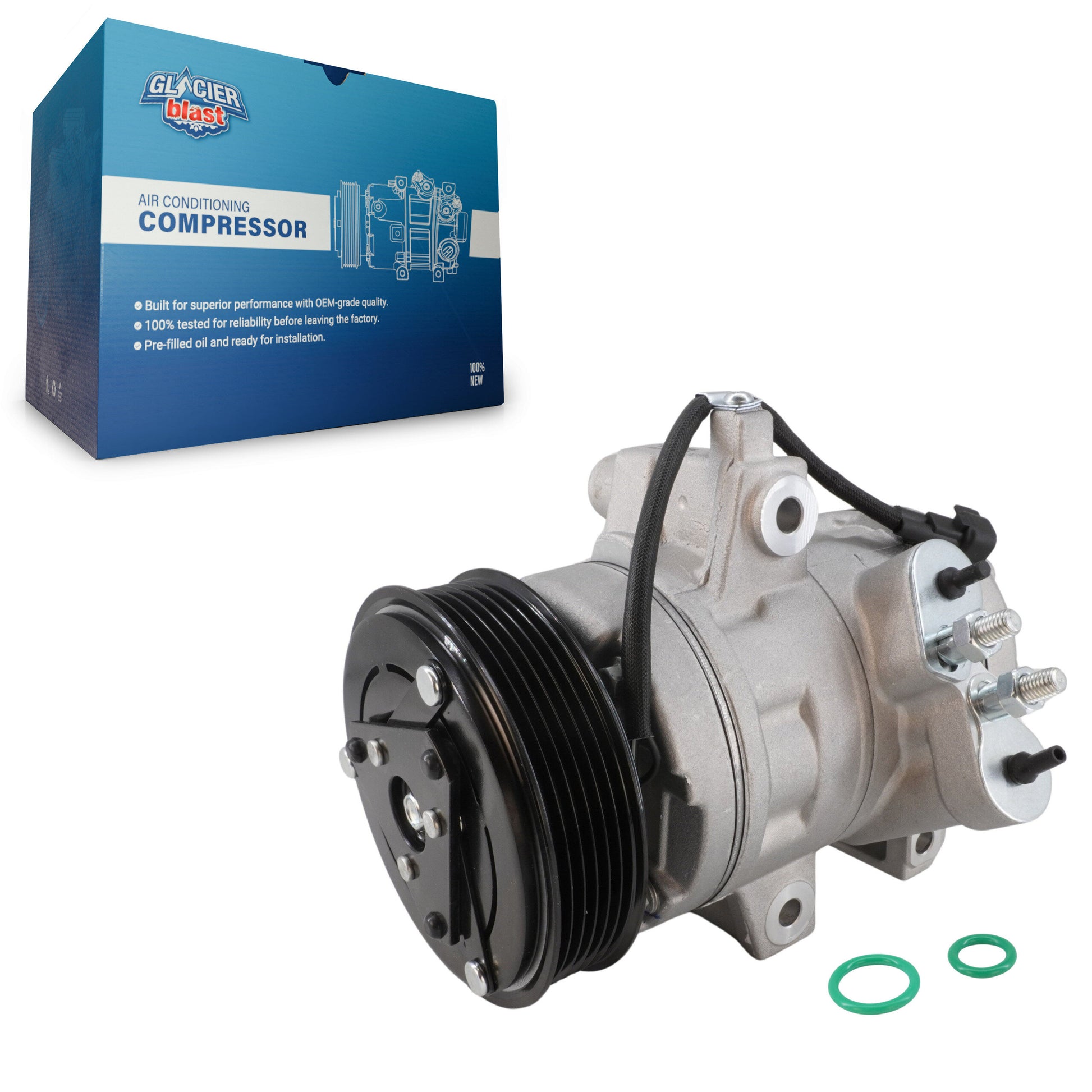 Glacier Blast GLB-FD12761 A/C Compressor for 2008-2013 Ford Transit Connect, Ford Focus - N/A