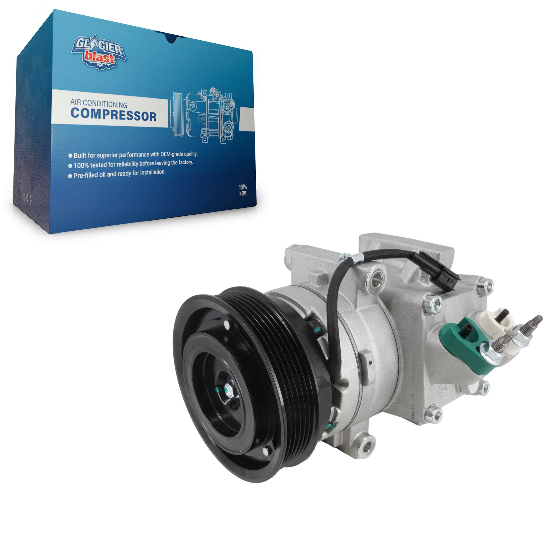Glacier Blast GLB-FD12906 A/C Compressor for 2011-2013 Ford Fiesta - N/A