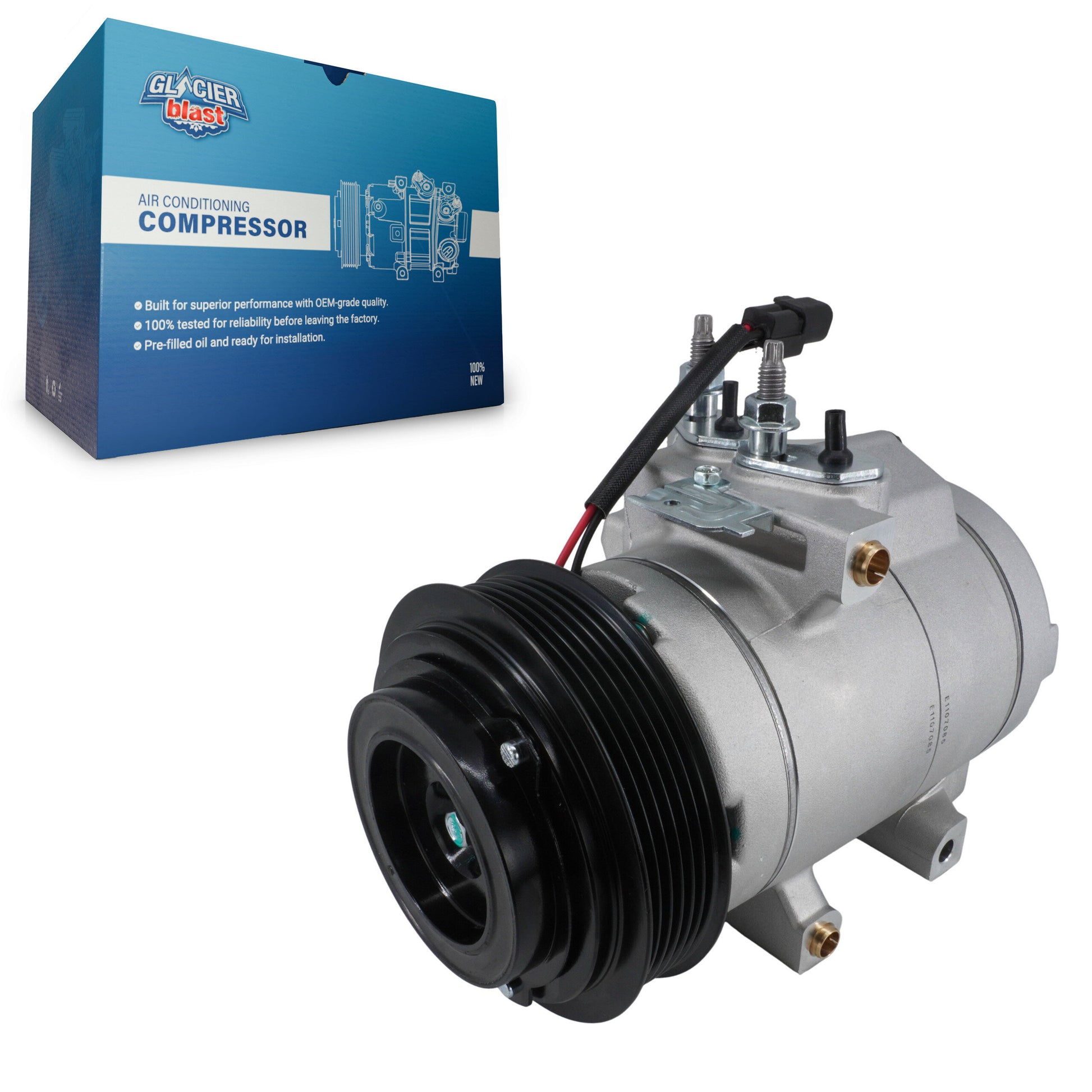 Glacier Blast GLB-FD12919 A/C Compressor for 2011-2019 Ford F-650, Ford F-750, Ford F-59 Commercial Stripped Chassis - N/A