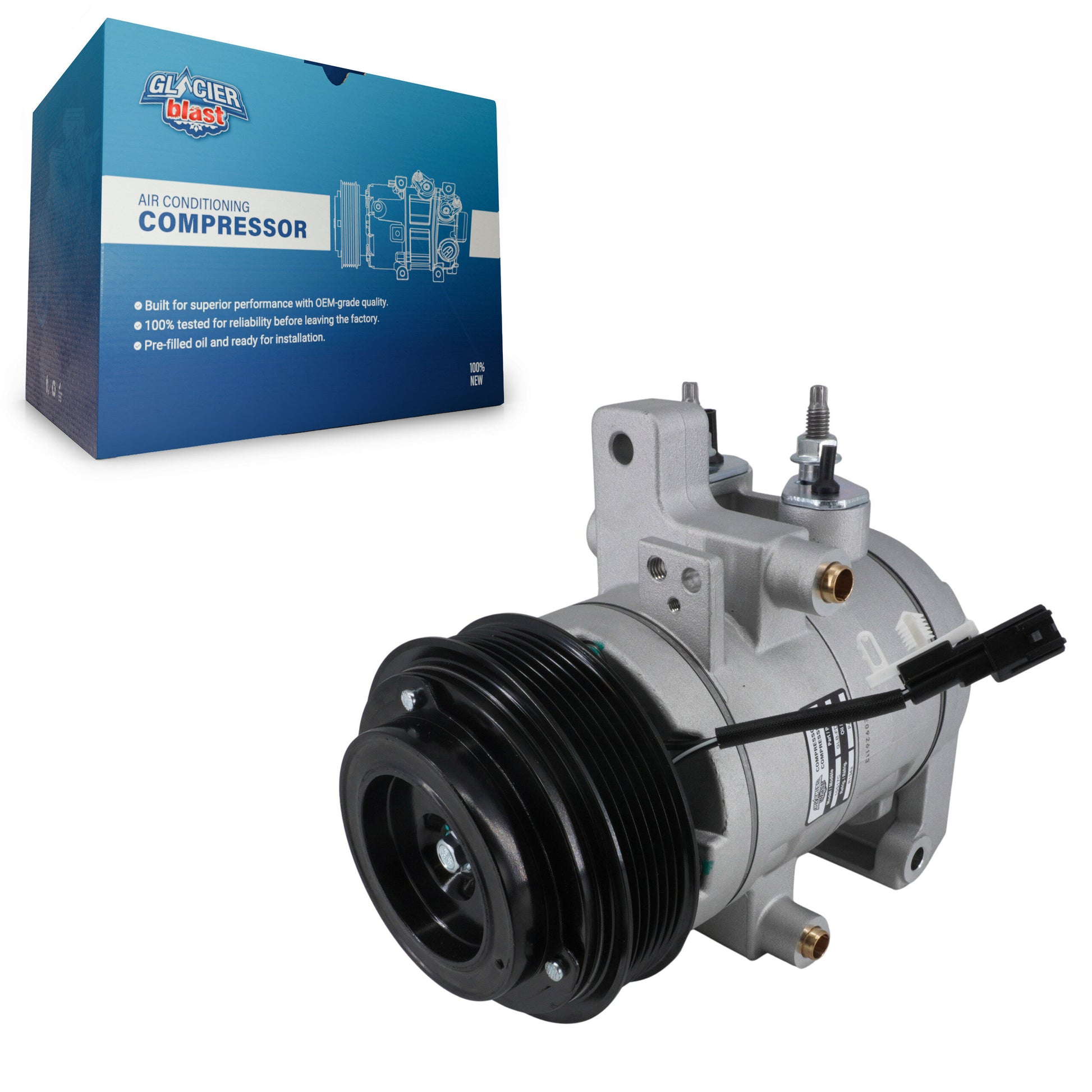 Glacier Blast GLB-FD12952 A/C Compressor for 2011-2022 Ford Mustang - N/A