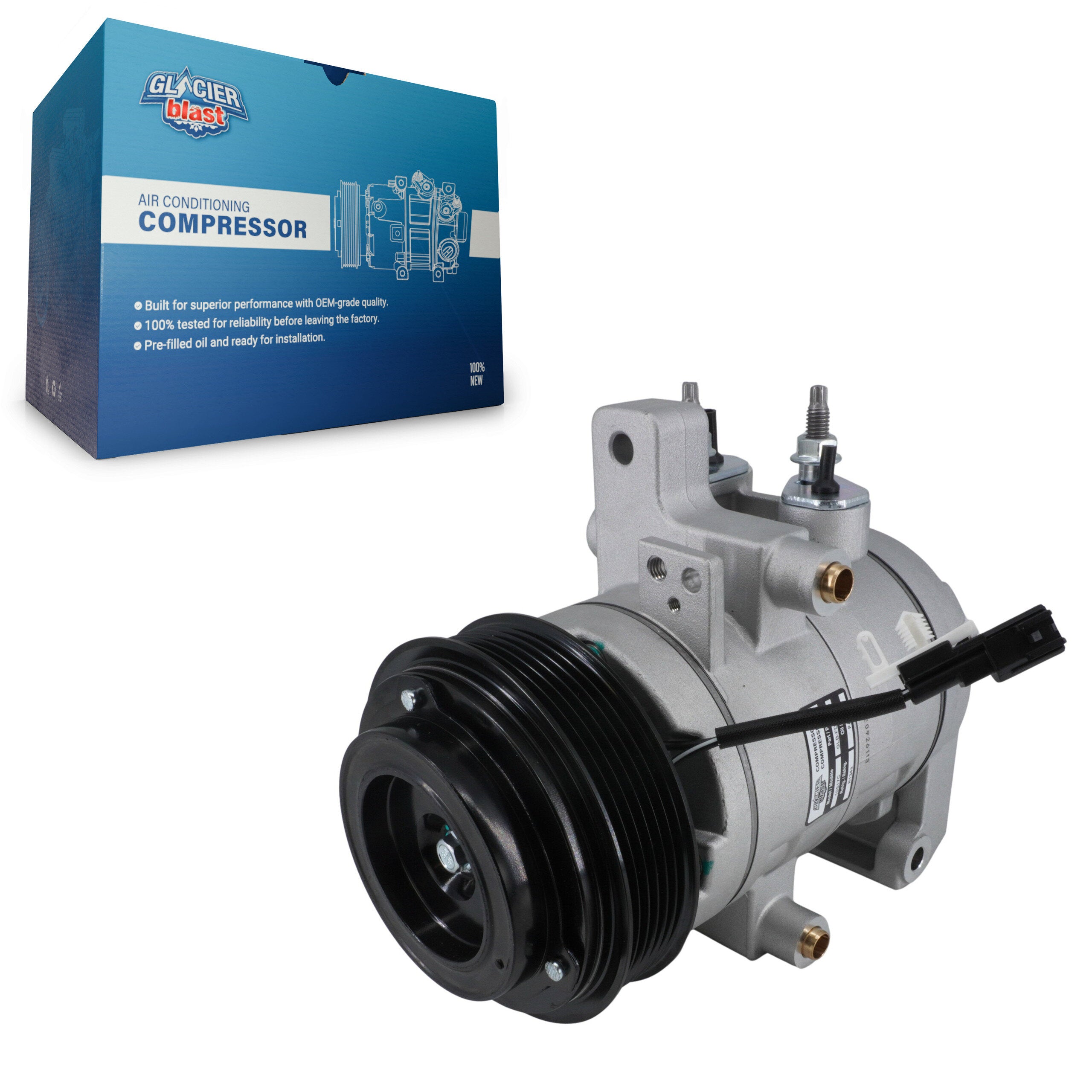 Glacier Blast GLB-FD12952 A/C Compressor for 2011-2022 Ford Mustang - N/A