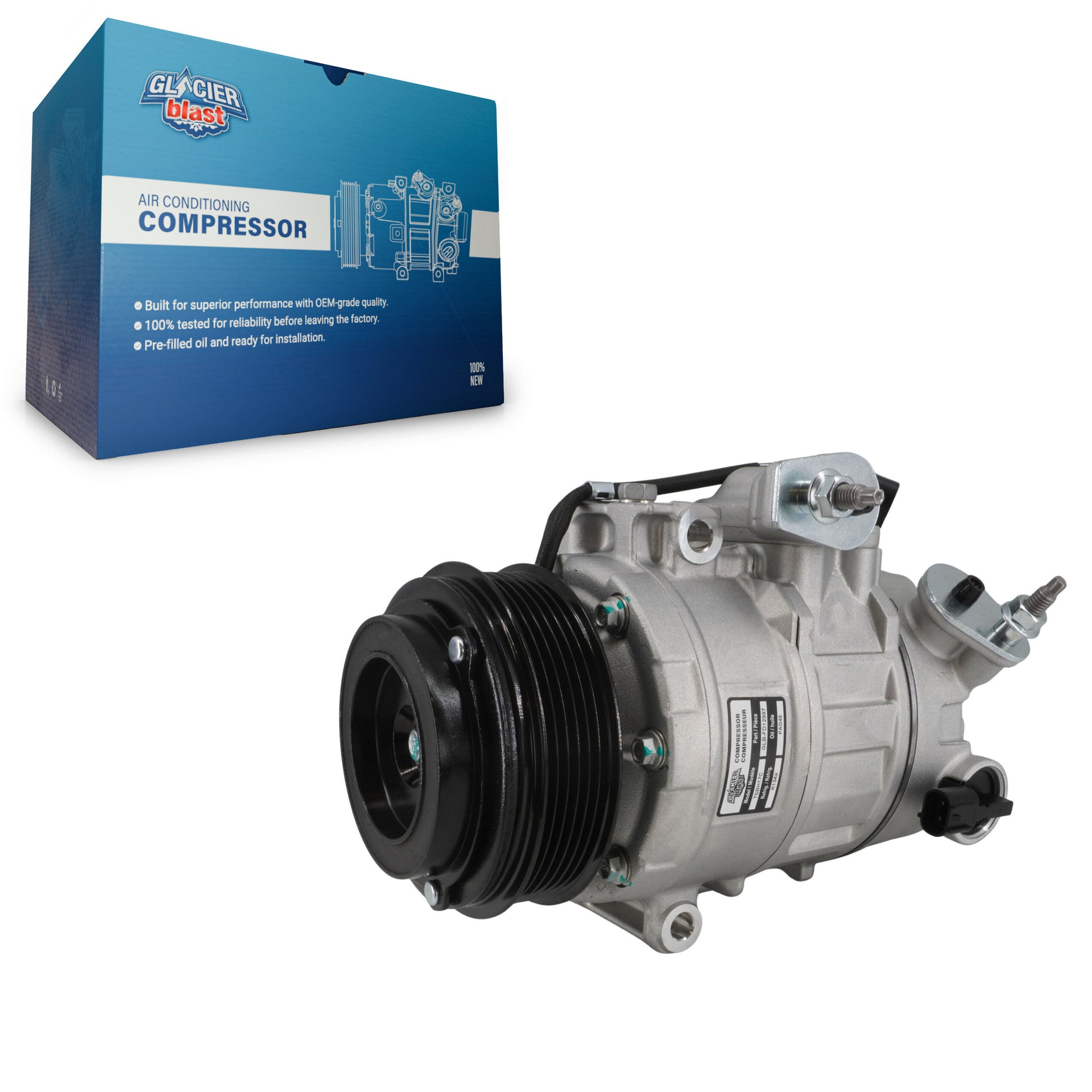 Glacier Blast GLB-FD12997 A/C Compressor for 2013-2020 Lincoln Continental, Ford Explorer, Ford Police Interceptor Utility - N/A