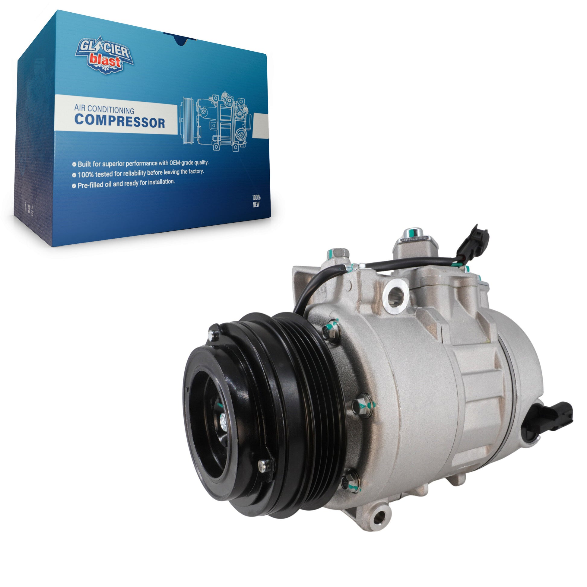 Glacier Blast GLB-FD13062 A/C Compressor for 2013-2020 Ford Fusion, Lincoln MKZ, Ford Edge - N/A