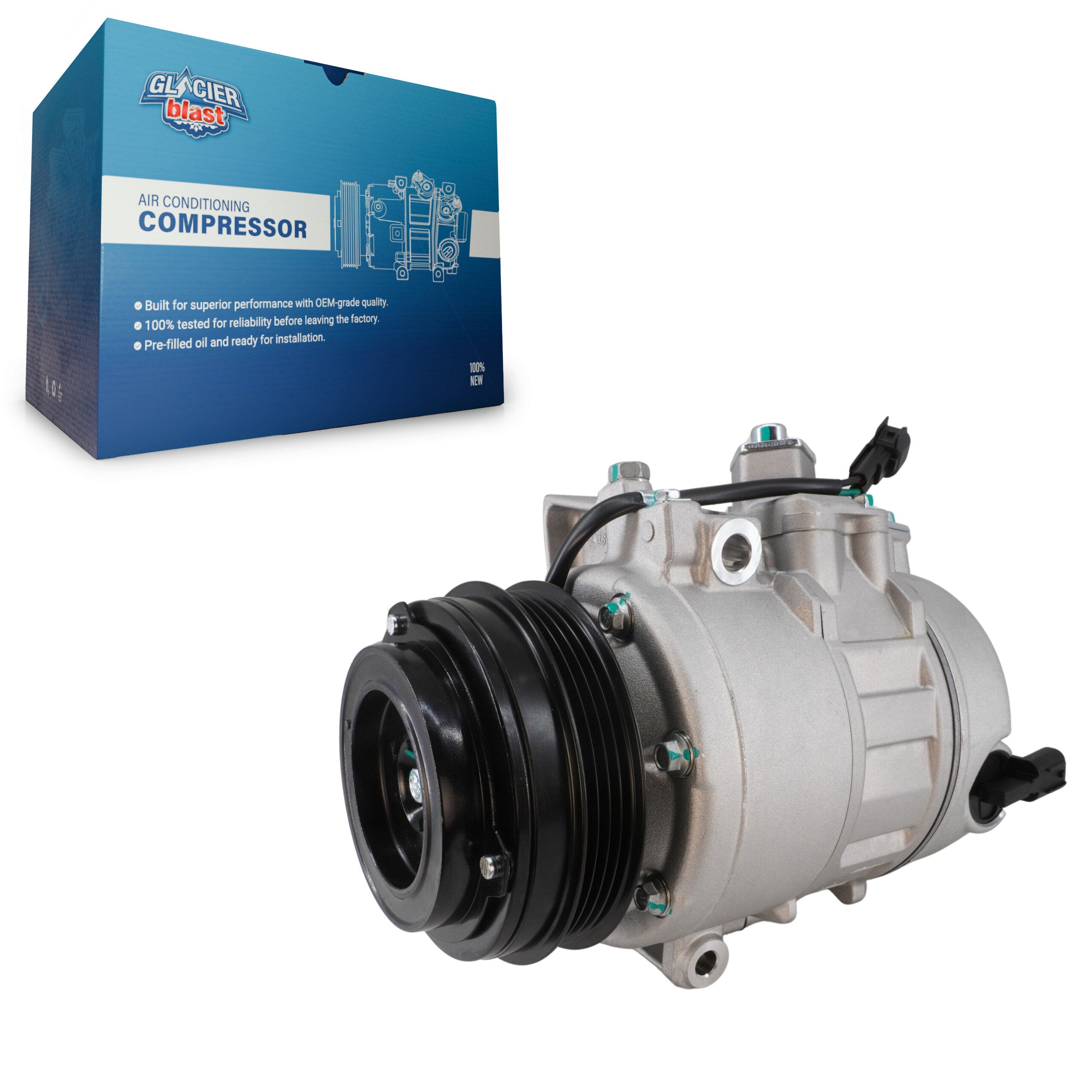 Glacier Blast GLB-FD13062 A/C Compressor for 2013-2020 Ford Fusion, Lincoln MKZ, Ford Edge - N/A