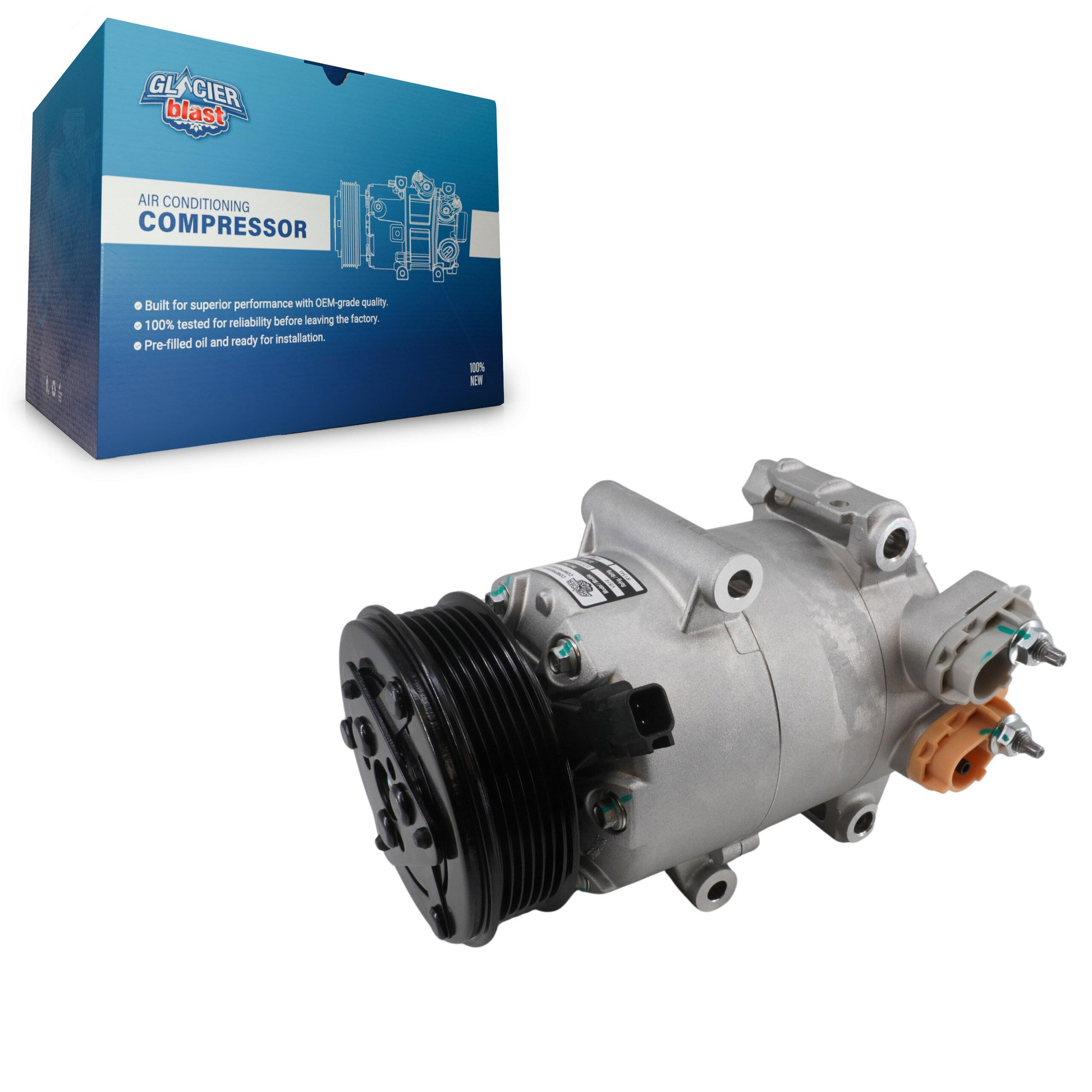 Glacier Blast GLB-FD13101 A/C Compressor for 2014-2019 Ford Fiesta - N/A