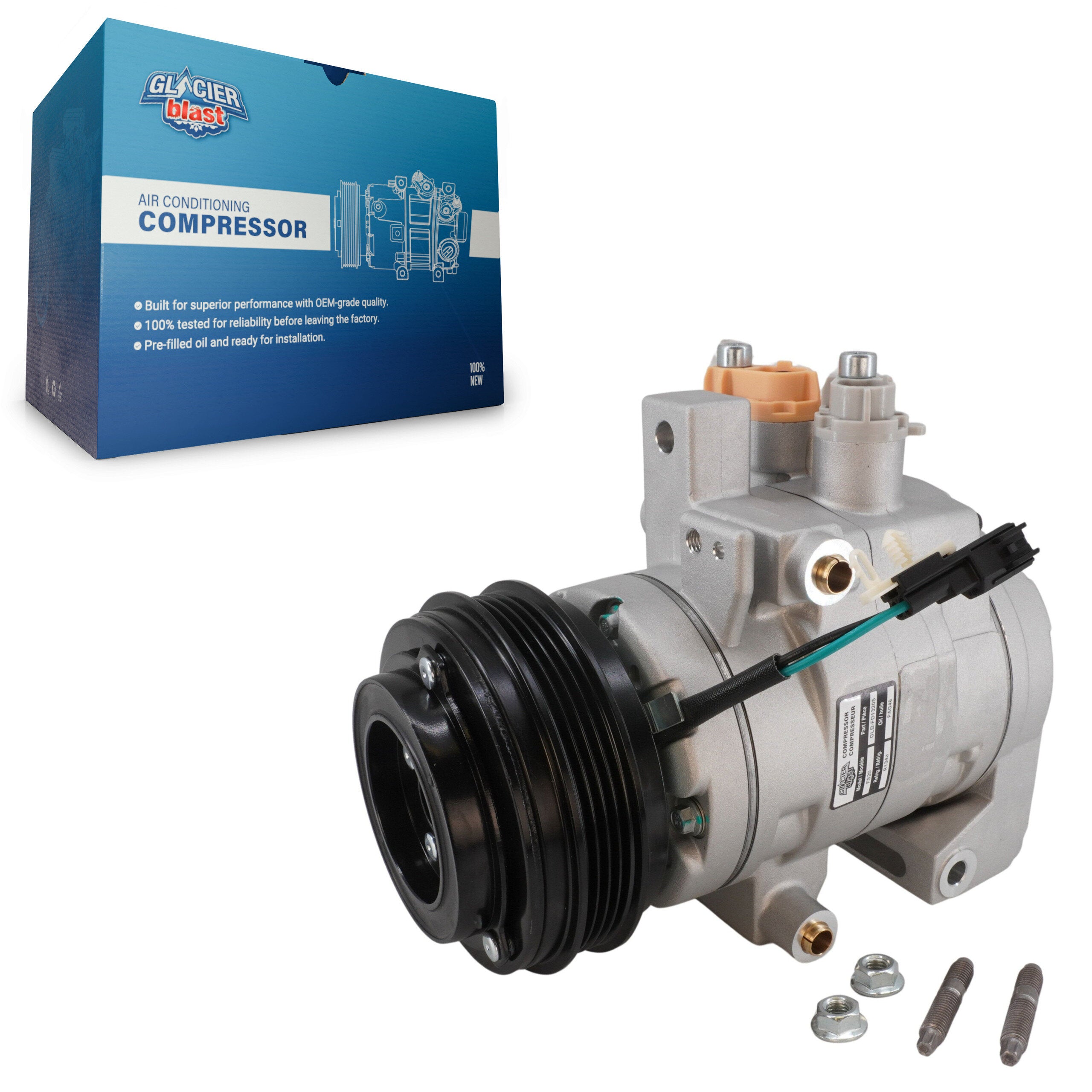 Glacier Blast GLB-FD13205 A/C Compressor for 2015-2017 Ford F-150 - N/A