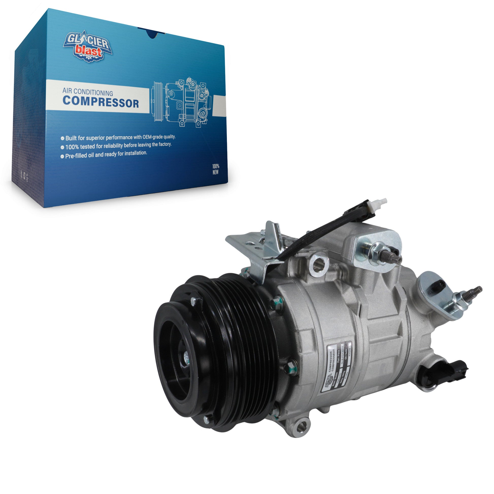 Glacier Blast GLB-FD13214 A/C Compressor for 2015-2022 Ford GT, Lincoln Continental, Lincoln MKZ - N/A