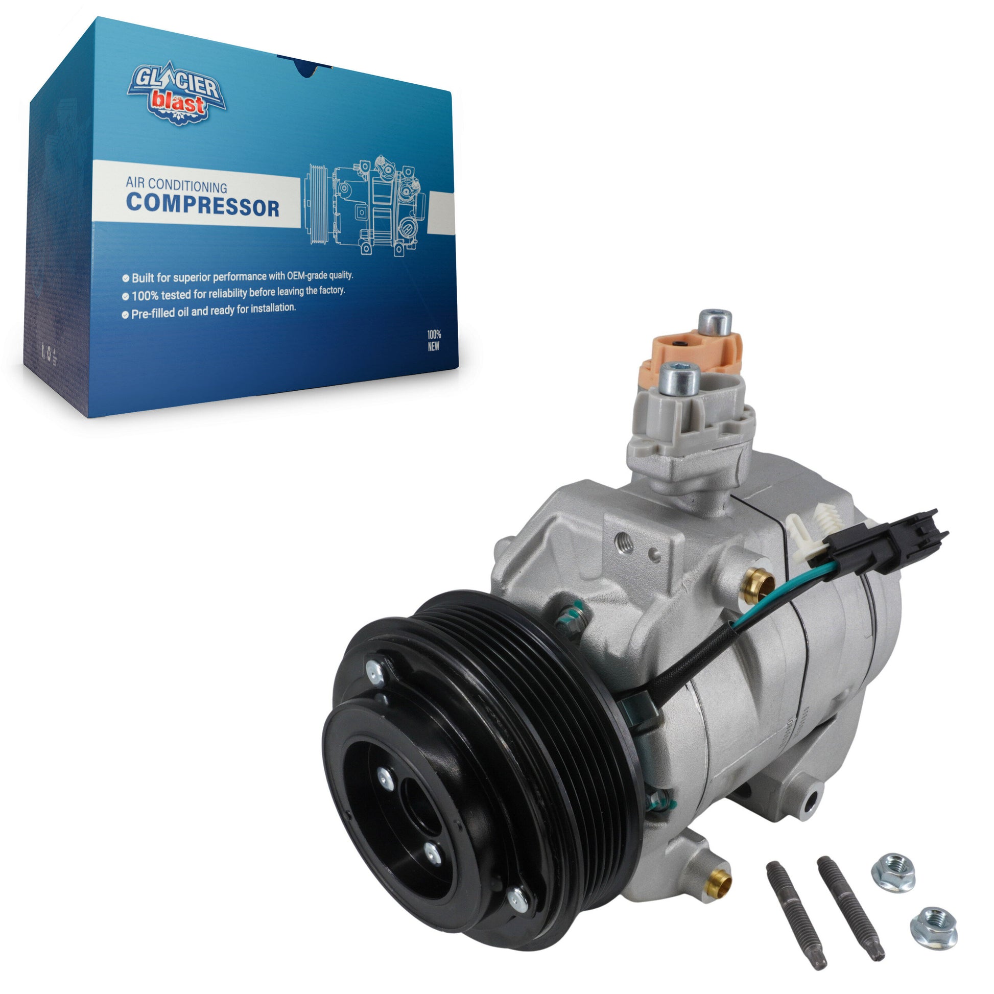Glacier Blast GLB-FD13295 A/C Compressor for 2017-2022 Ford F-250 Super Duty, Ford F-350 Super Duty, Ford F-450 Super Duty - N/A