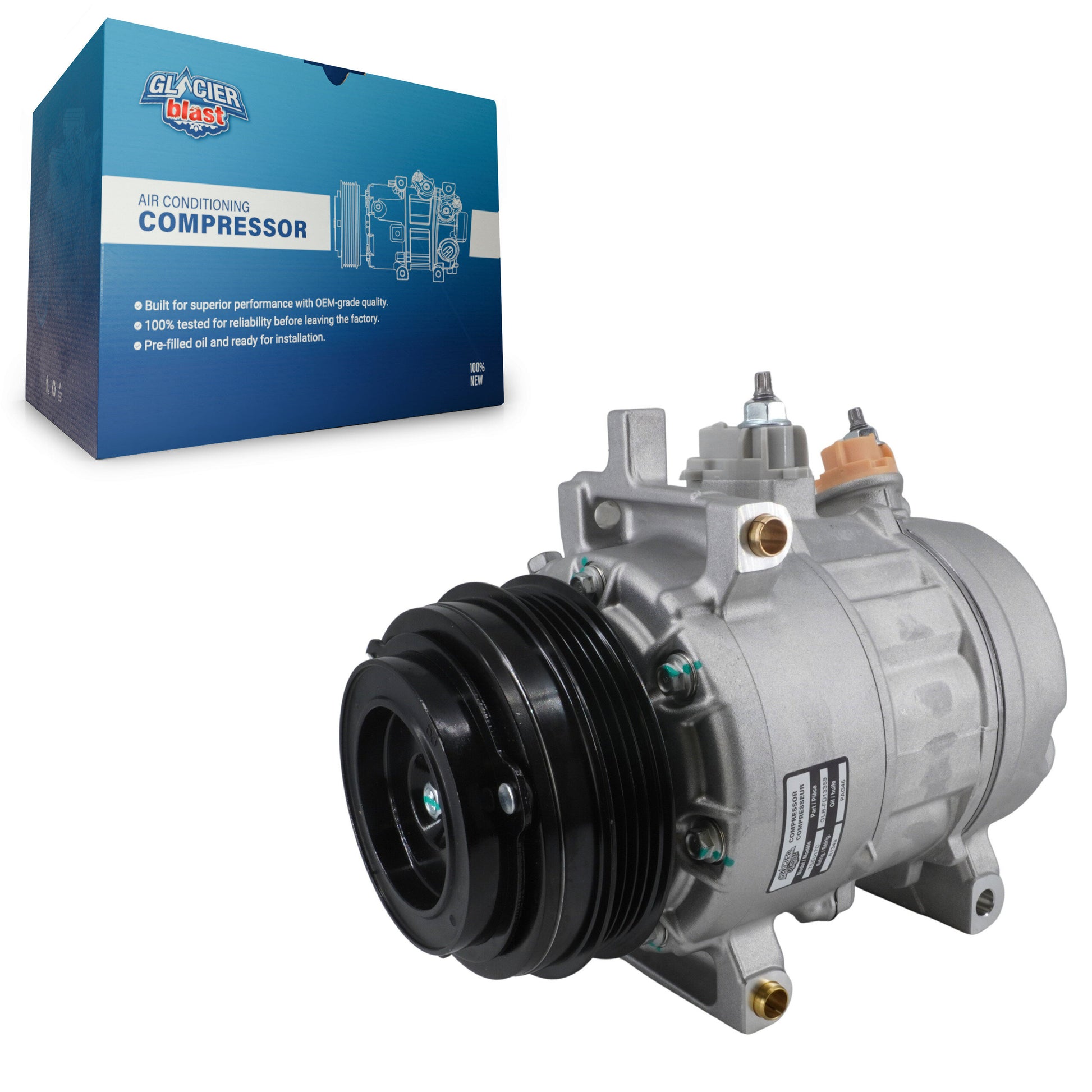 Glacier Blast GLB-FD13359 A/C Compressor for 2018-2025 Ford F-150 - N/A