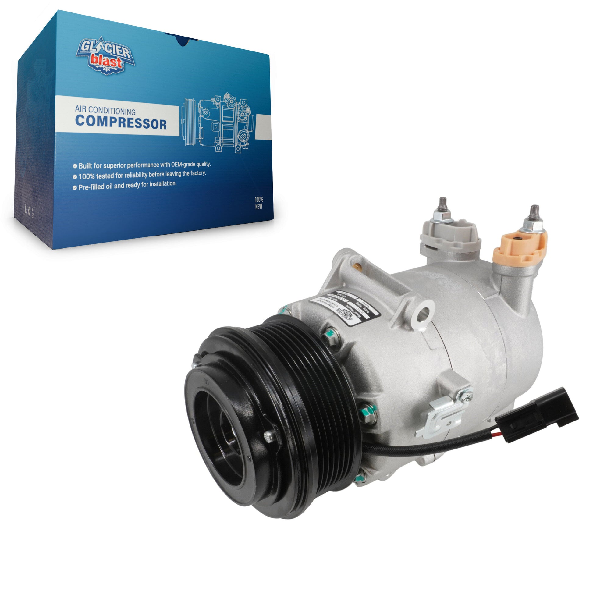 Glacier Blast GLB-FD13383 A/C Compressor for 2015-2019 Ford Transit-150, Ford Transit-250, Ford Transit-350 - N/A
