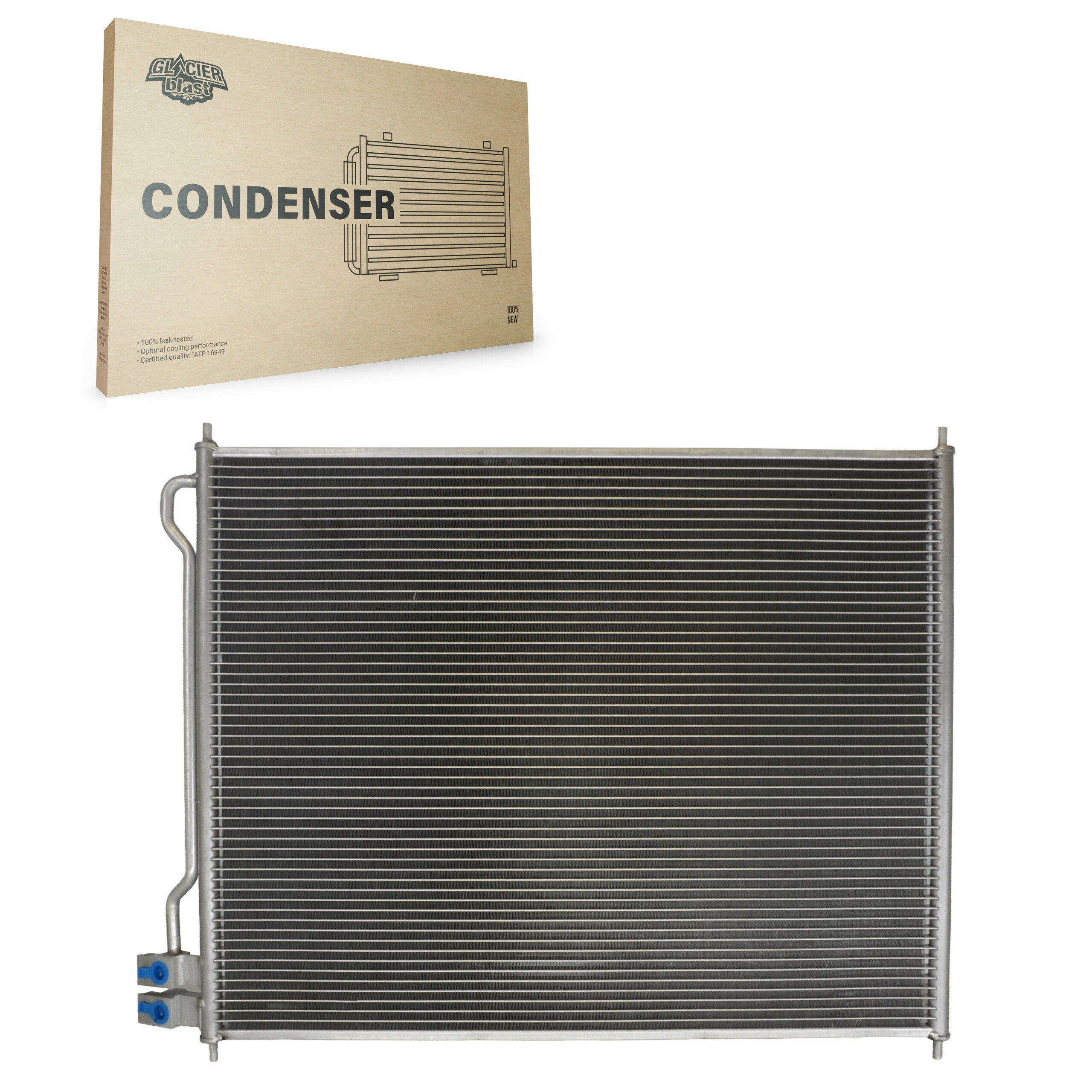 Glacier Blast GLB-FD3753 A/C Condenser for 2008-2019 Ford E-350 Super Duty, Ford E-450 Super Duty, Ford E-150 - N/A