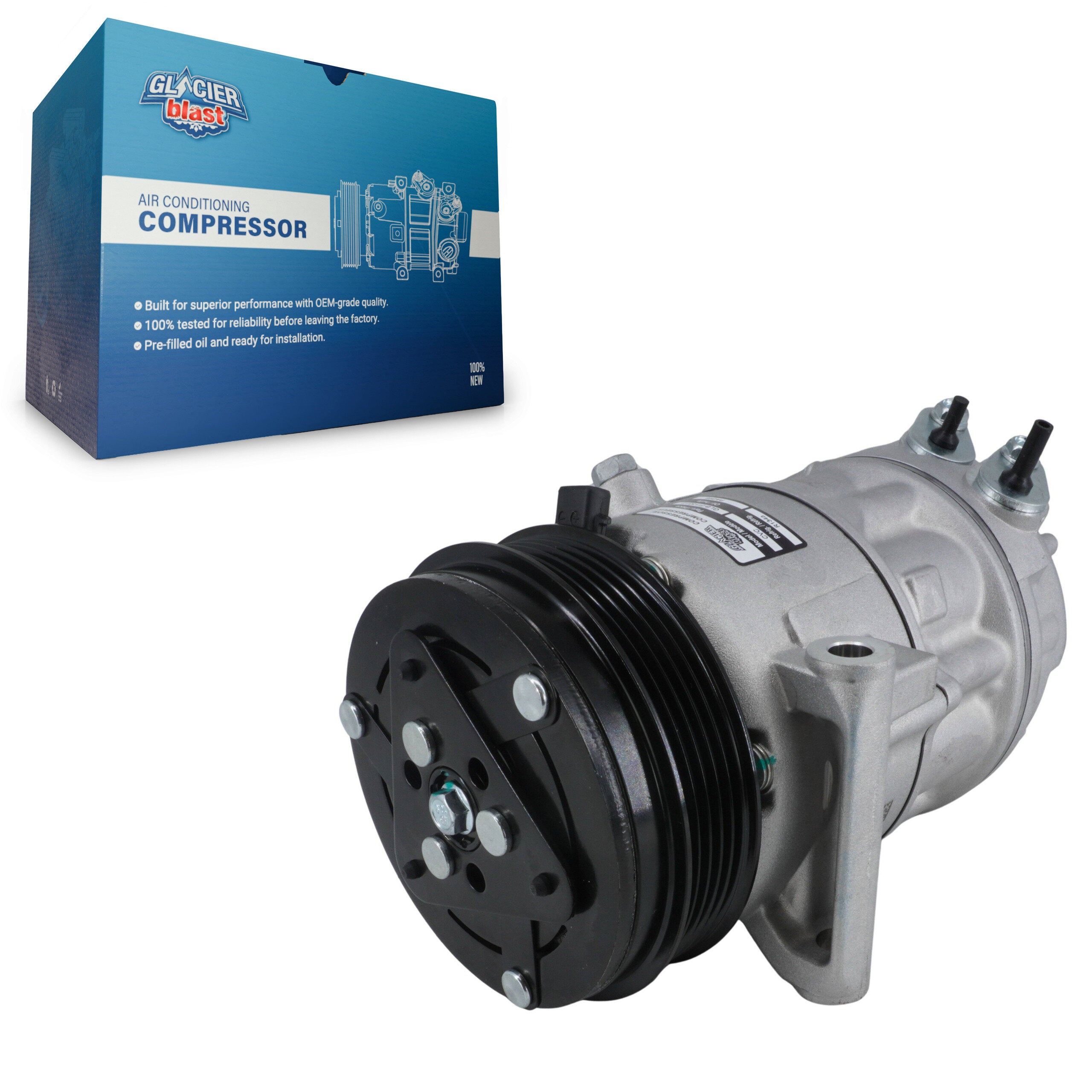 Glacier Blast GLB-FI13317 A/C Compressor for 2014-2020 Fiat 124 Spider, Fiat 500L - N/A