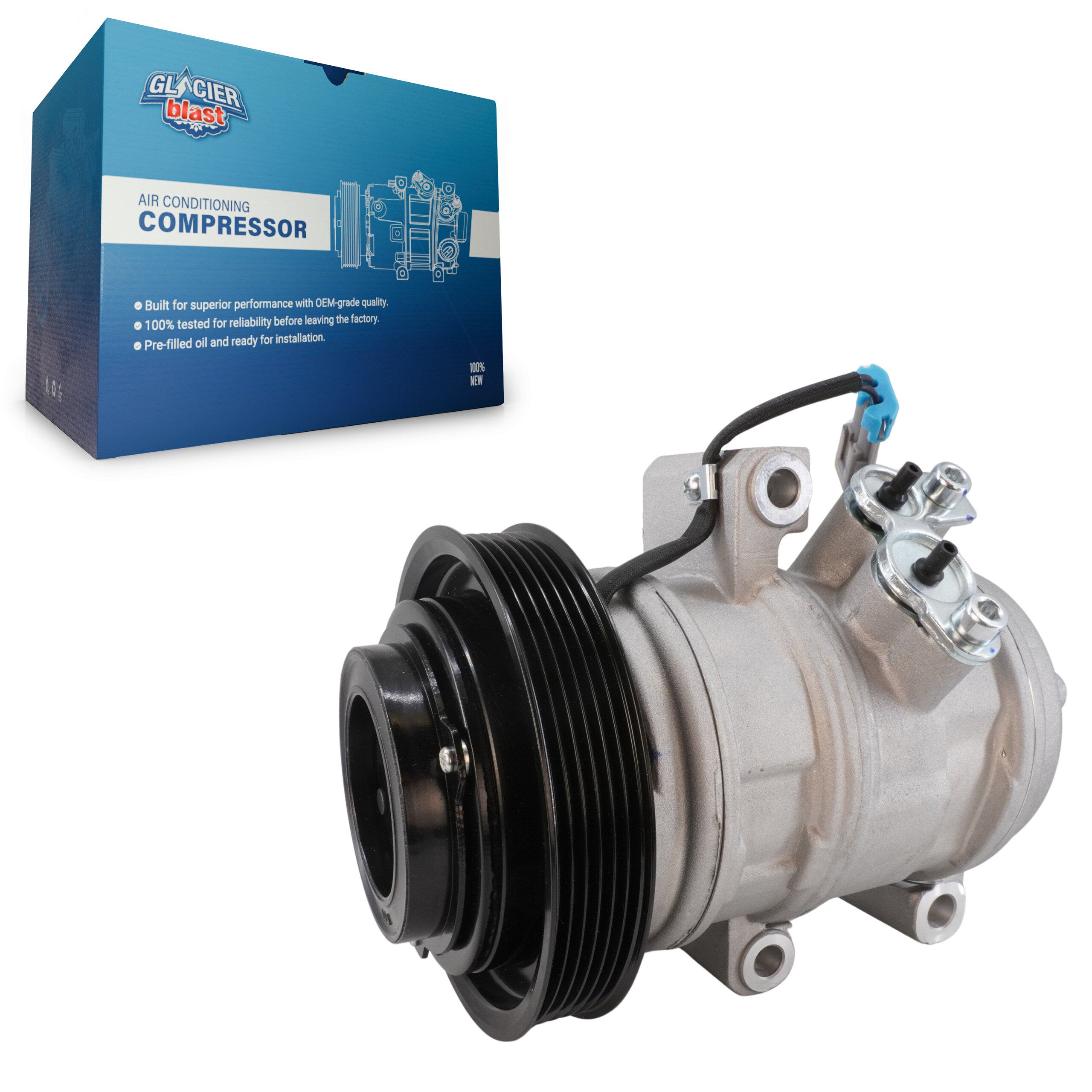 Glacier Blast GLB-GM12517 A/C Compressor for 2004-2012 Hummer H3T, Chevrolet Colorado, GMC Canyon - N/A