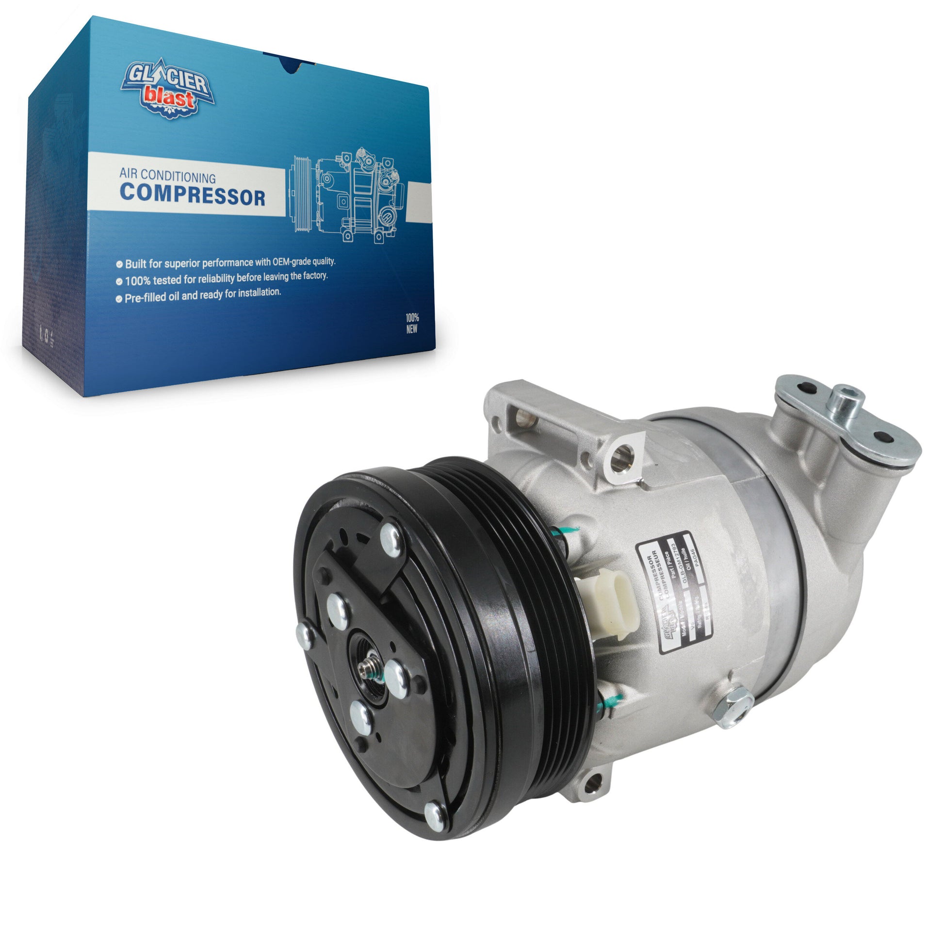 Glacier Blast GLB-GM12783 A/C Compressor for 2009-2011 Chevrolet Aveo, Chevrolet Aveo5, Pontiac G3 - N/A