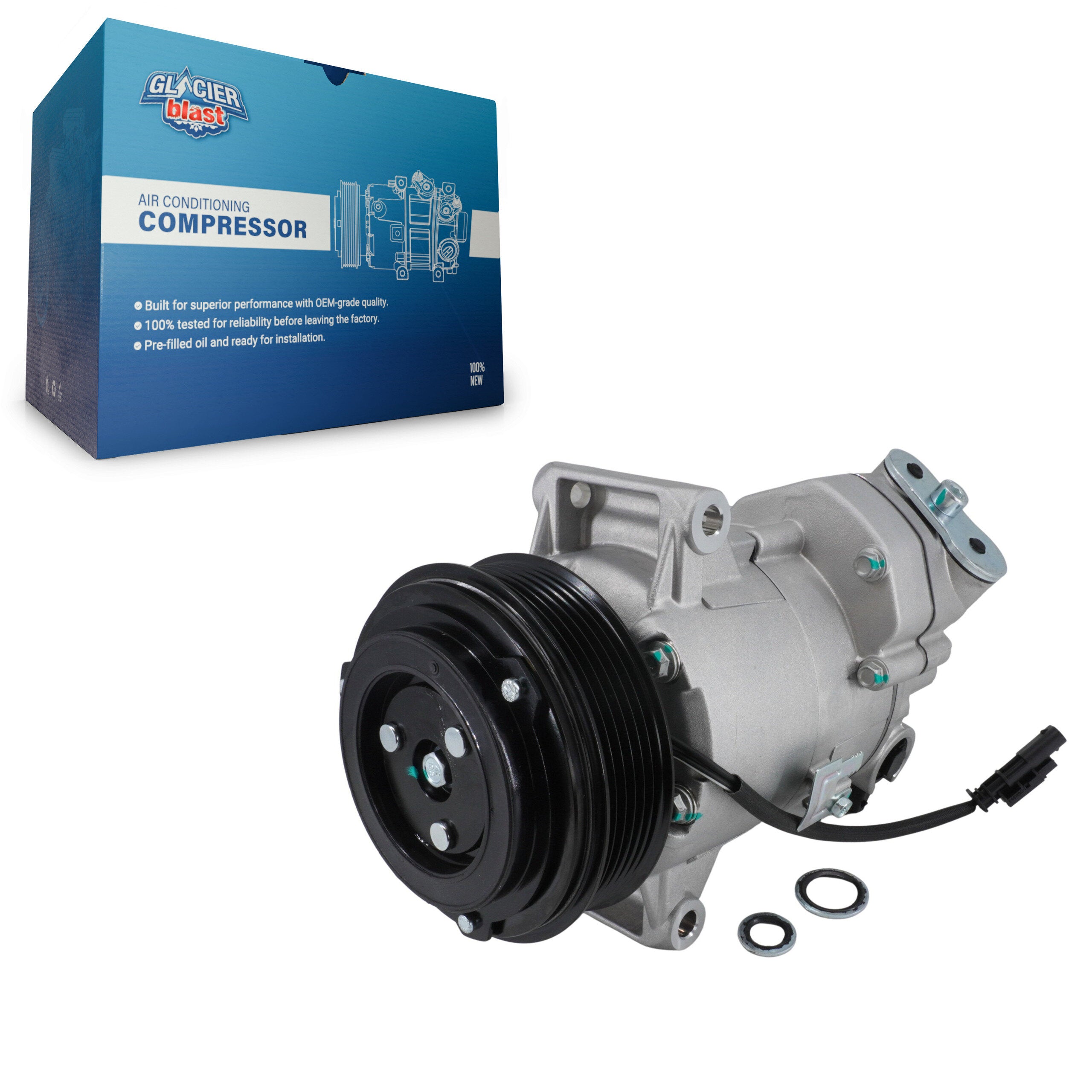Glacier Blast GLB-GM12821 A/C Compressor for 2012-2016 Chevrolet Cruze Limited, Chevrolet Cruze - N/A